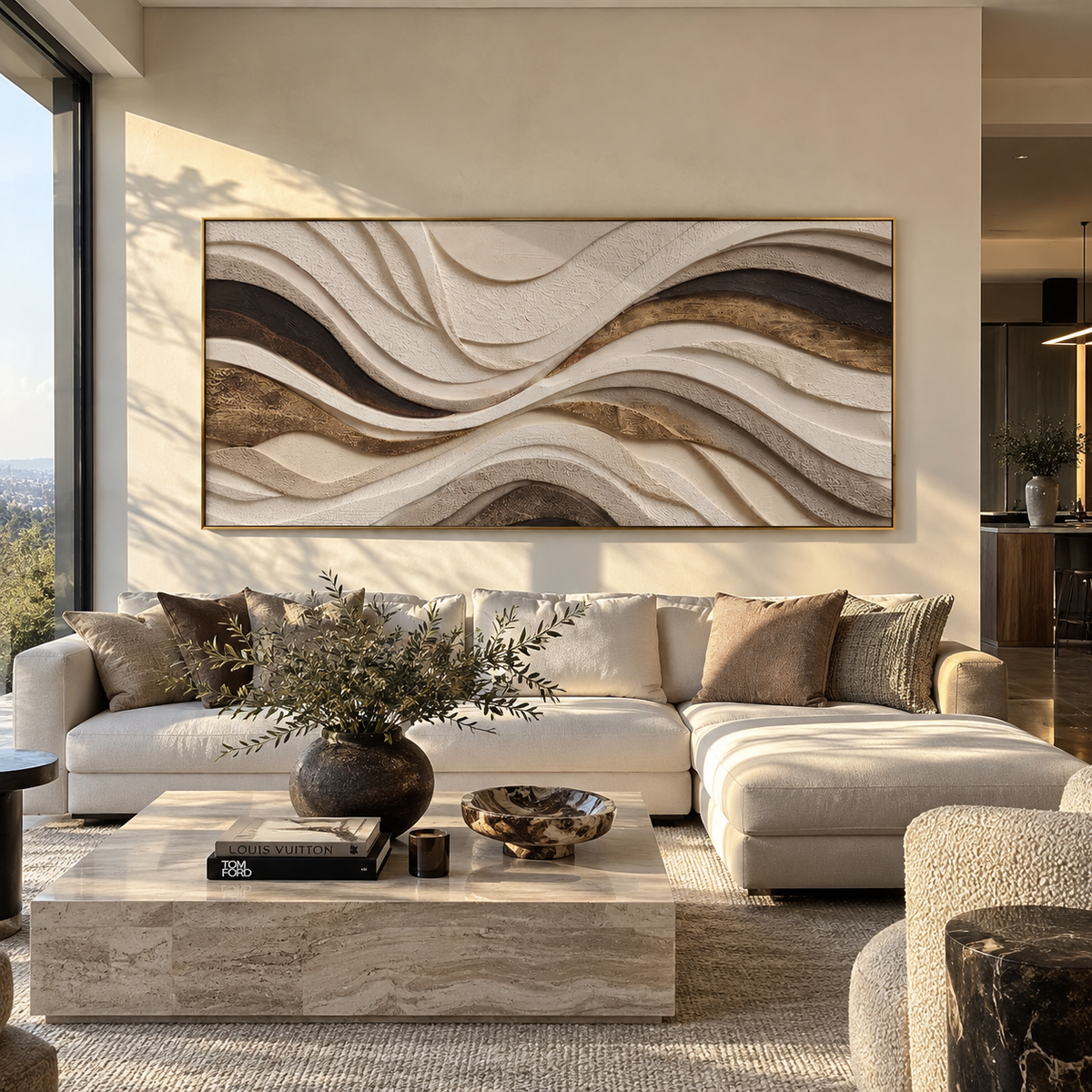 Stone Currents Interlace presented in an alternate styled interior
