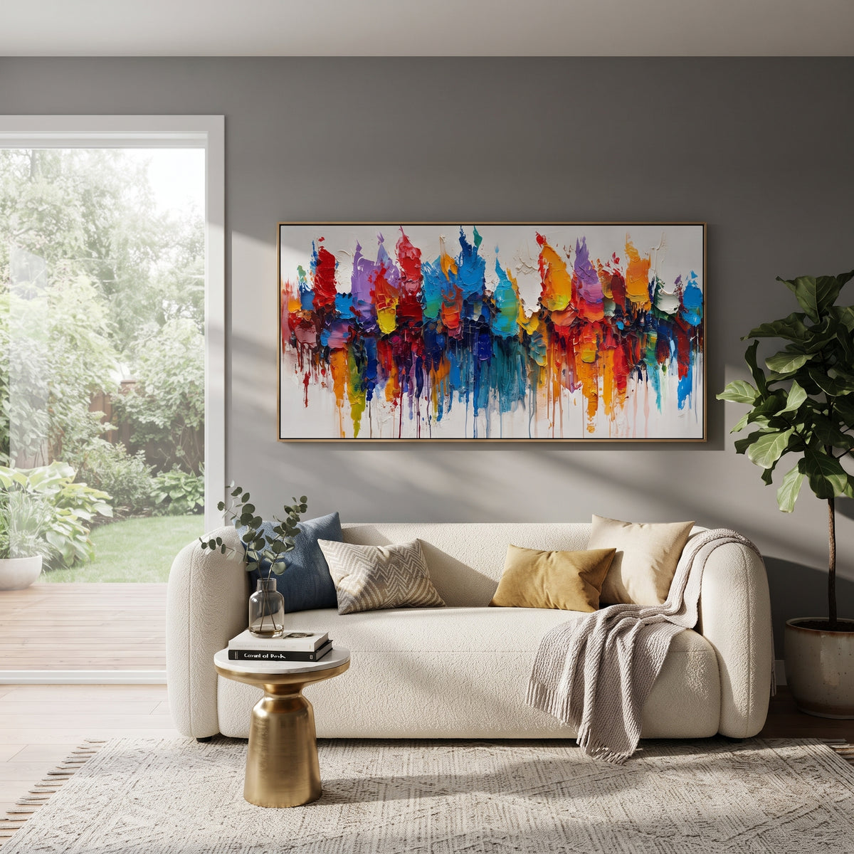 City Color After Rain textured wall art shown in a contemporary room setting