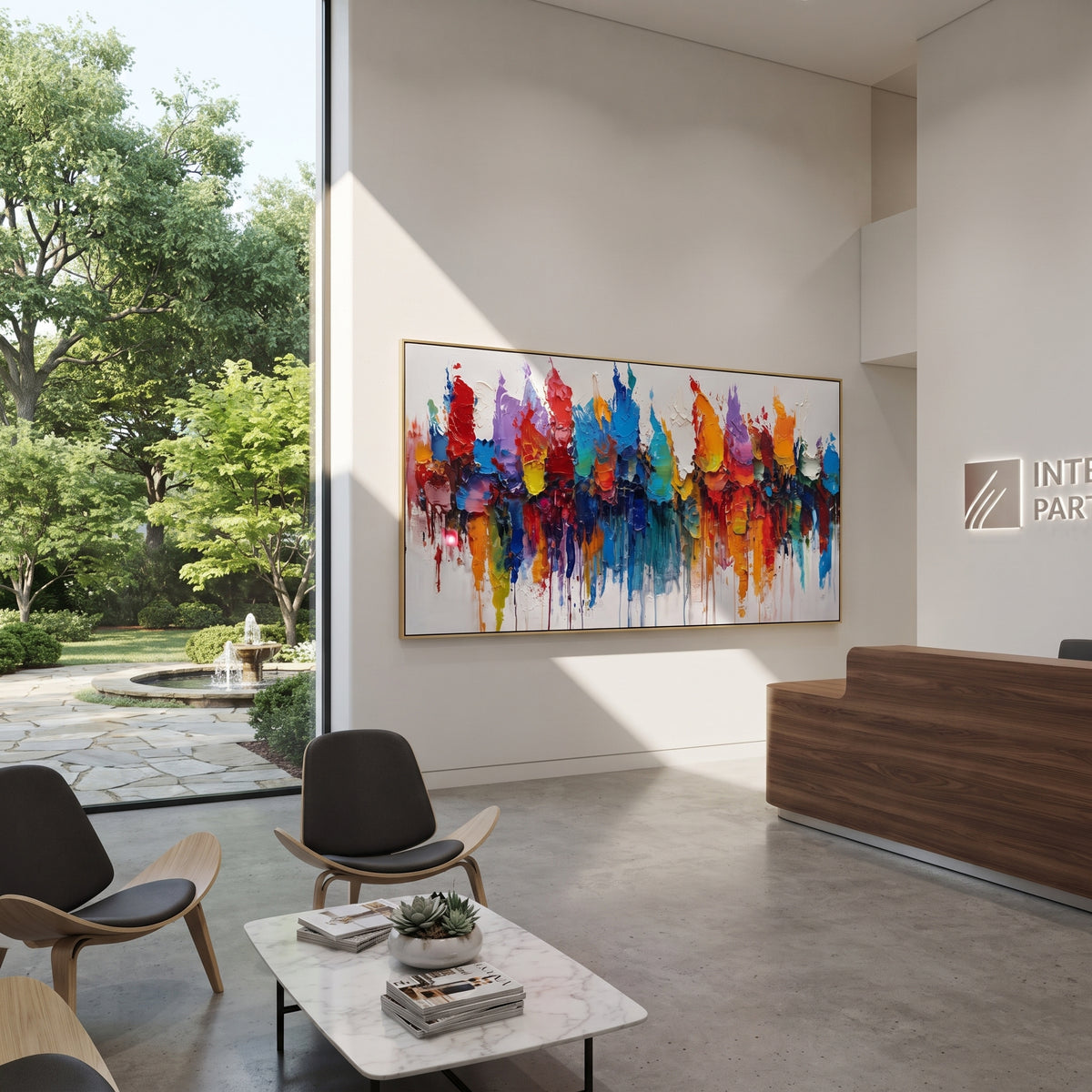 City Color After Rain horizontal painting displayed as a room focal point