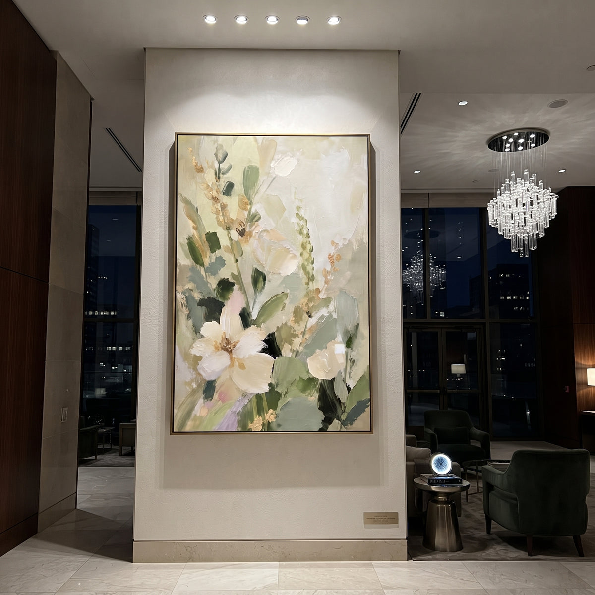 Garden Light Climbs artwork styled as a refined interior focal point