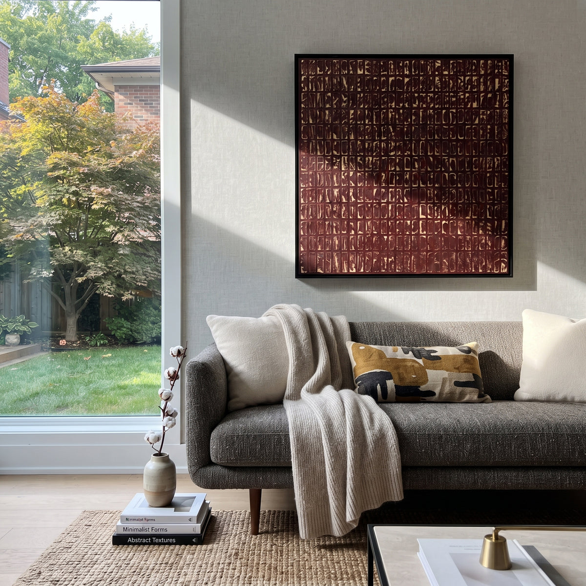 Merlot Grid at Dusk presented in an alternate styled interior