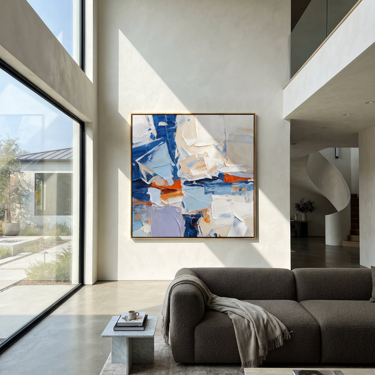 Blue Fragments Reassembled presented in an alternate styled interior