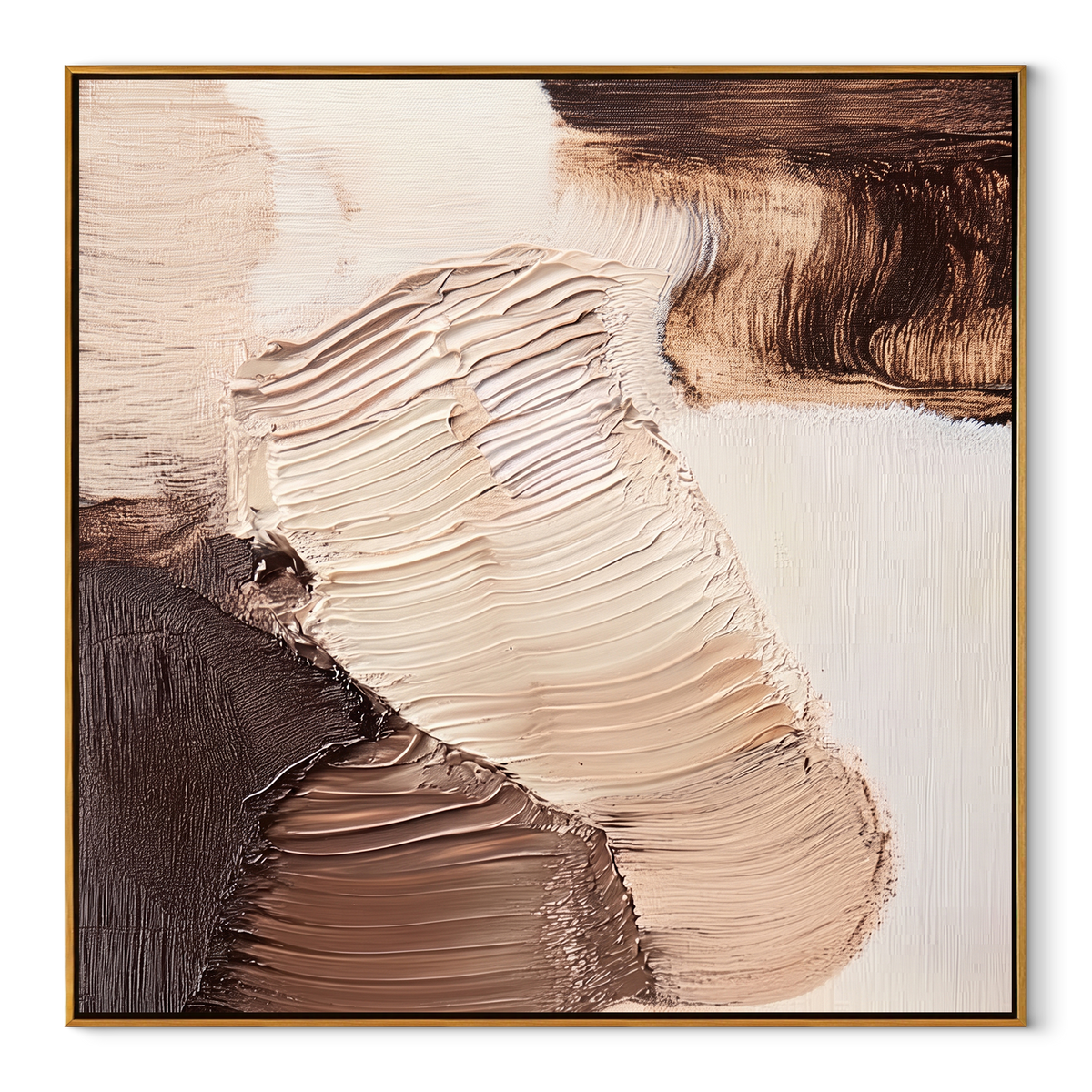 Cocoa Currents Meet square canvas artwork in a wood frame on a white background