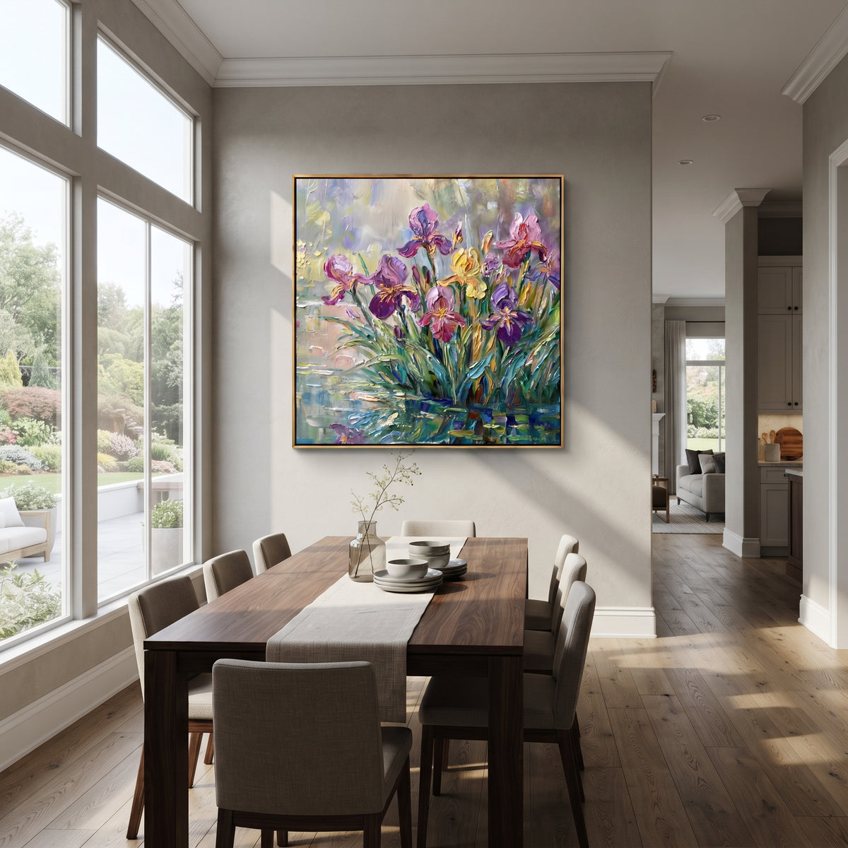 Iris Garden Reflected presented in an alternate styled interior