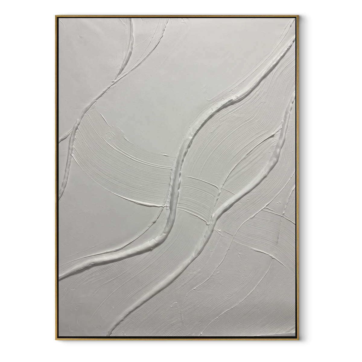 Slate Onyx Linen Field Air - textured abstract painting in a wood frame on white