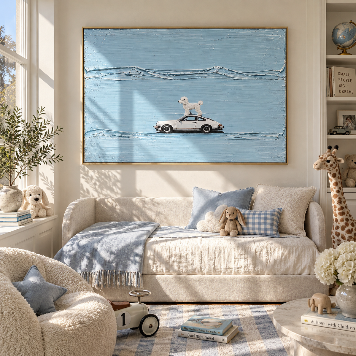 Azure Onyx Road Relief Interval - textured car painting shown in modern room setting 3