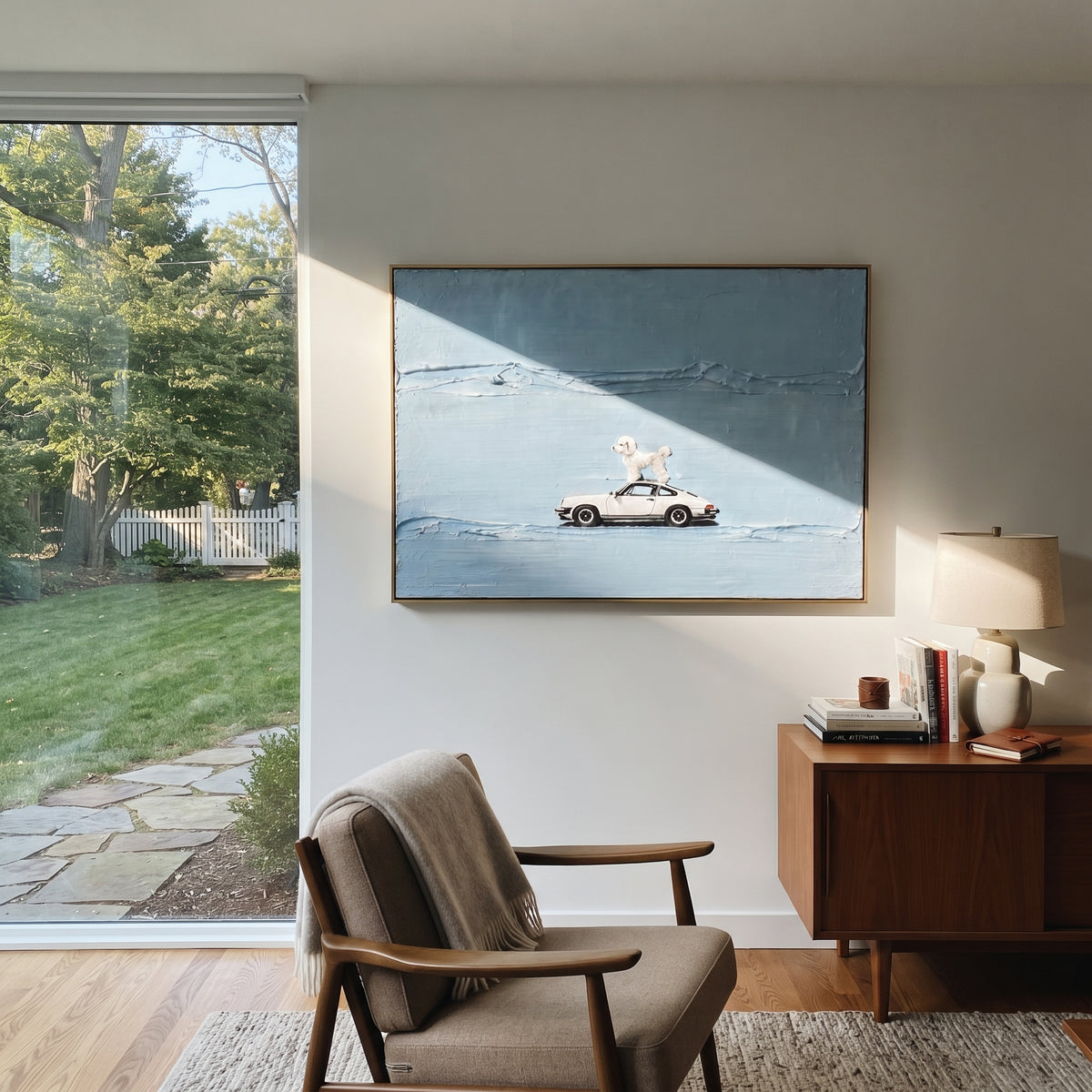 Azure Onyx Road Relief Interval - textured car painting shown in modern room setting 4