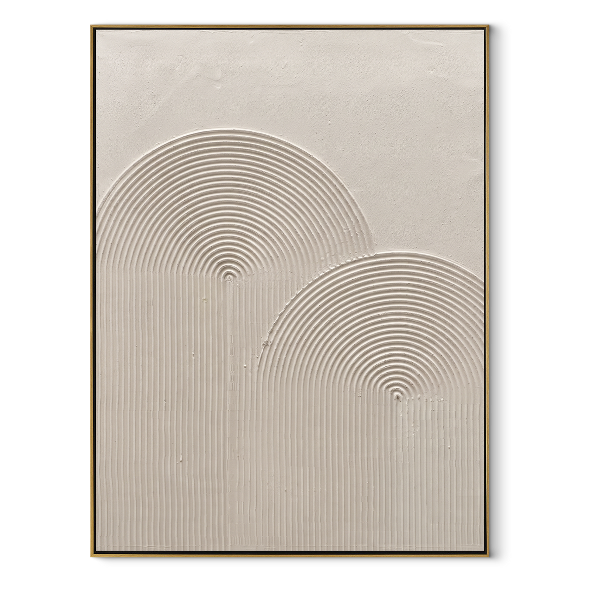 Slate Linen Onyx Terraces Balance - textured abstract painting in a wood frame on white