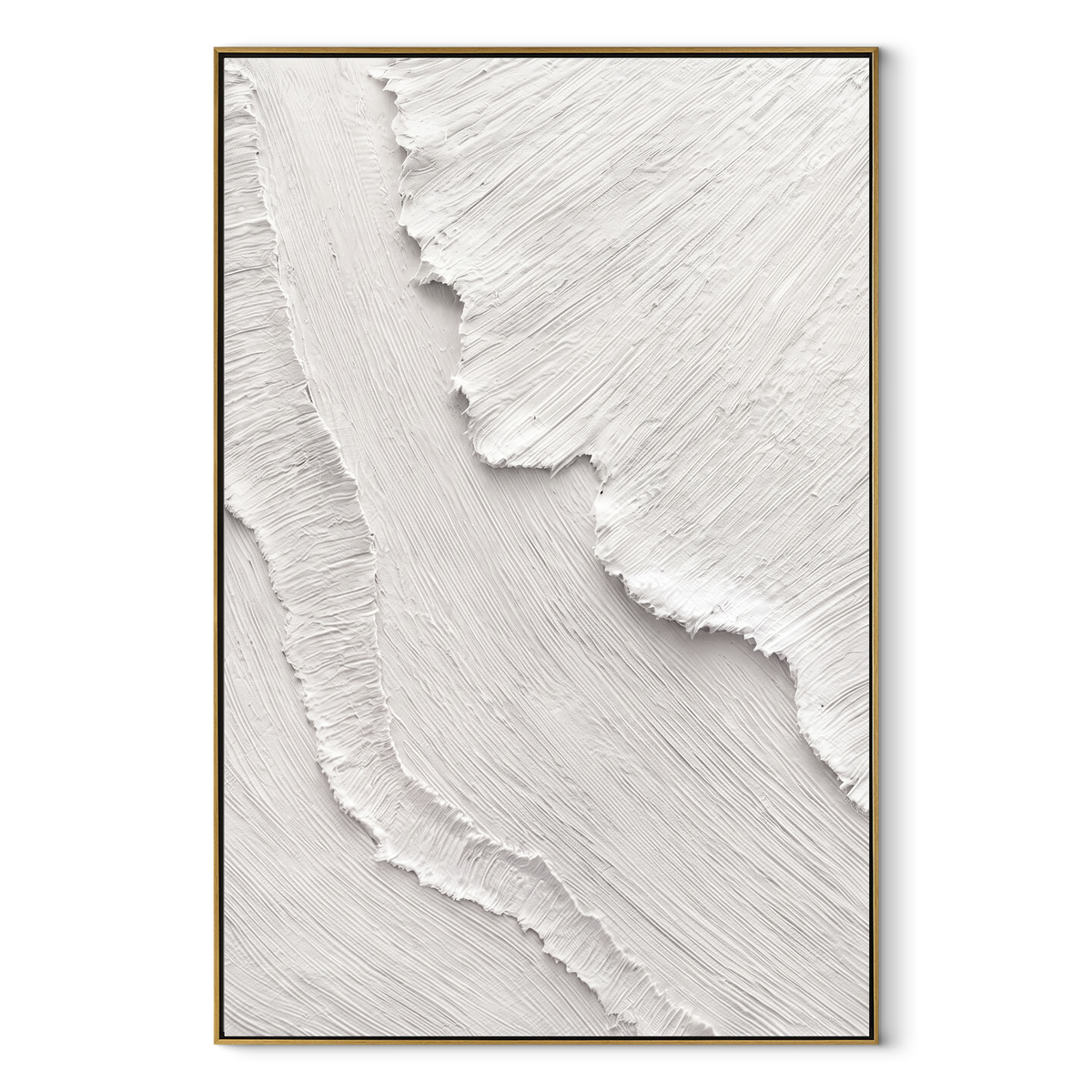 Slate Onyx Neutral Currents Cadence - textured abstract painting in a wood frame on white