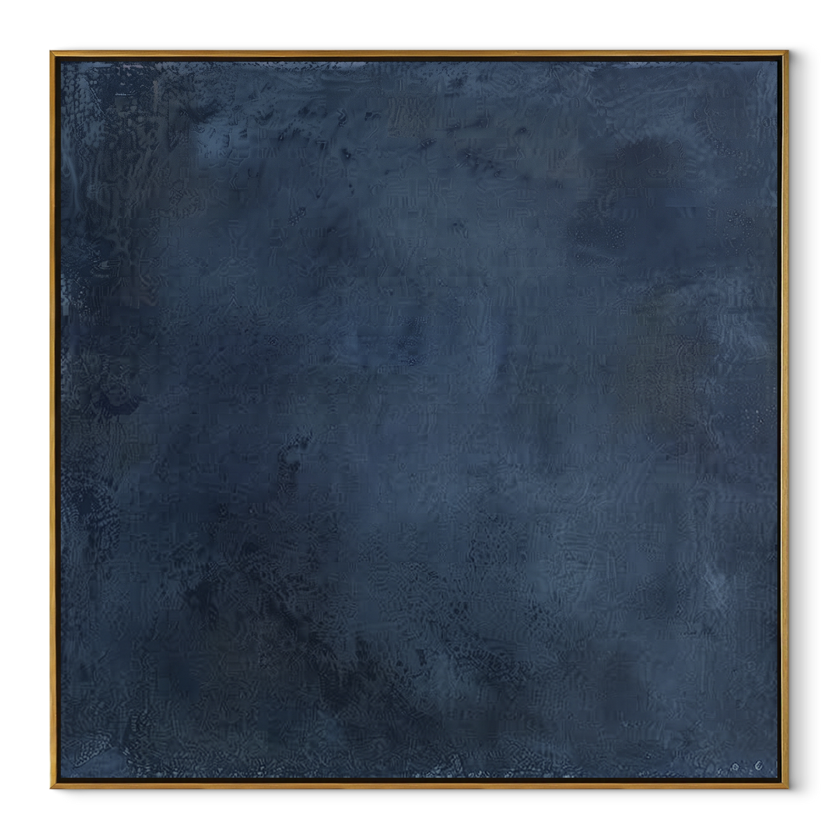 Azure Onyx Neutral Drift Light - textured abstract painting in a wood frame on white