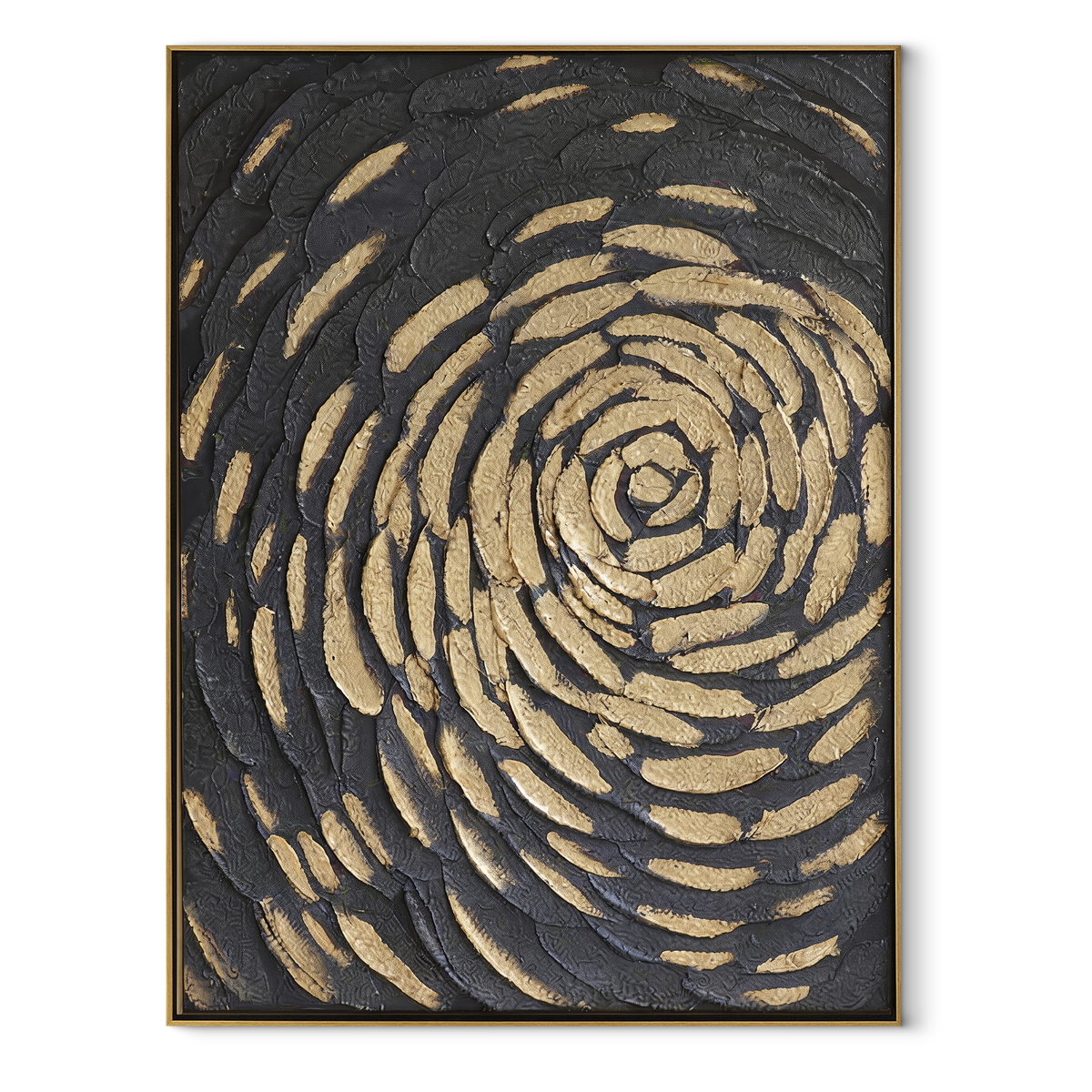 Slate Linen Onyx Passage Quiet - textured abstract painting in a wood frame on white