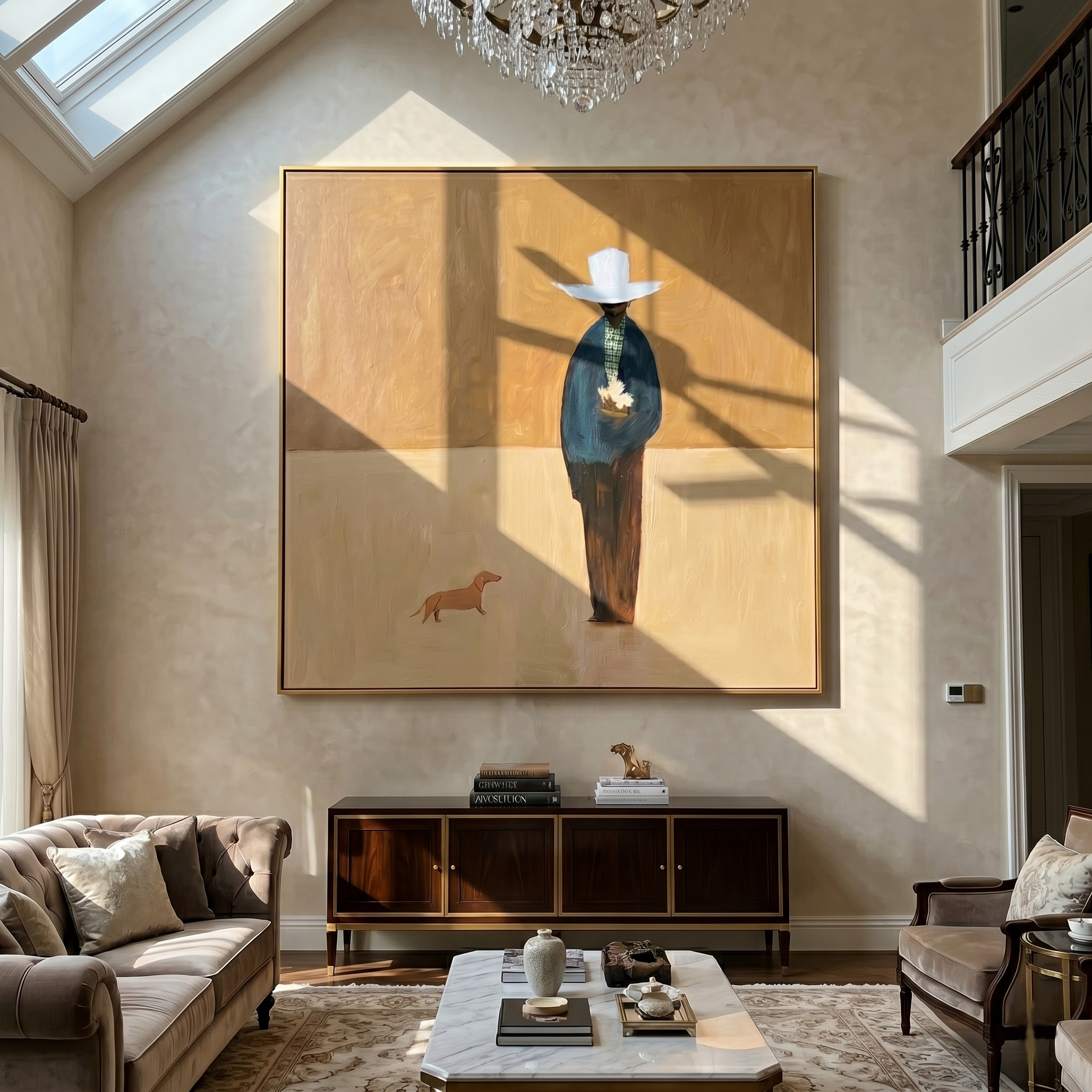 The Quiet Wanderer painting in a living room setting