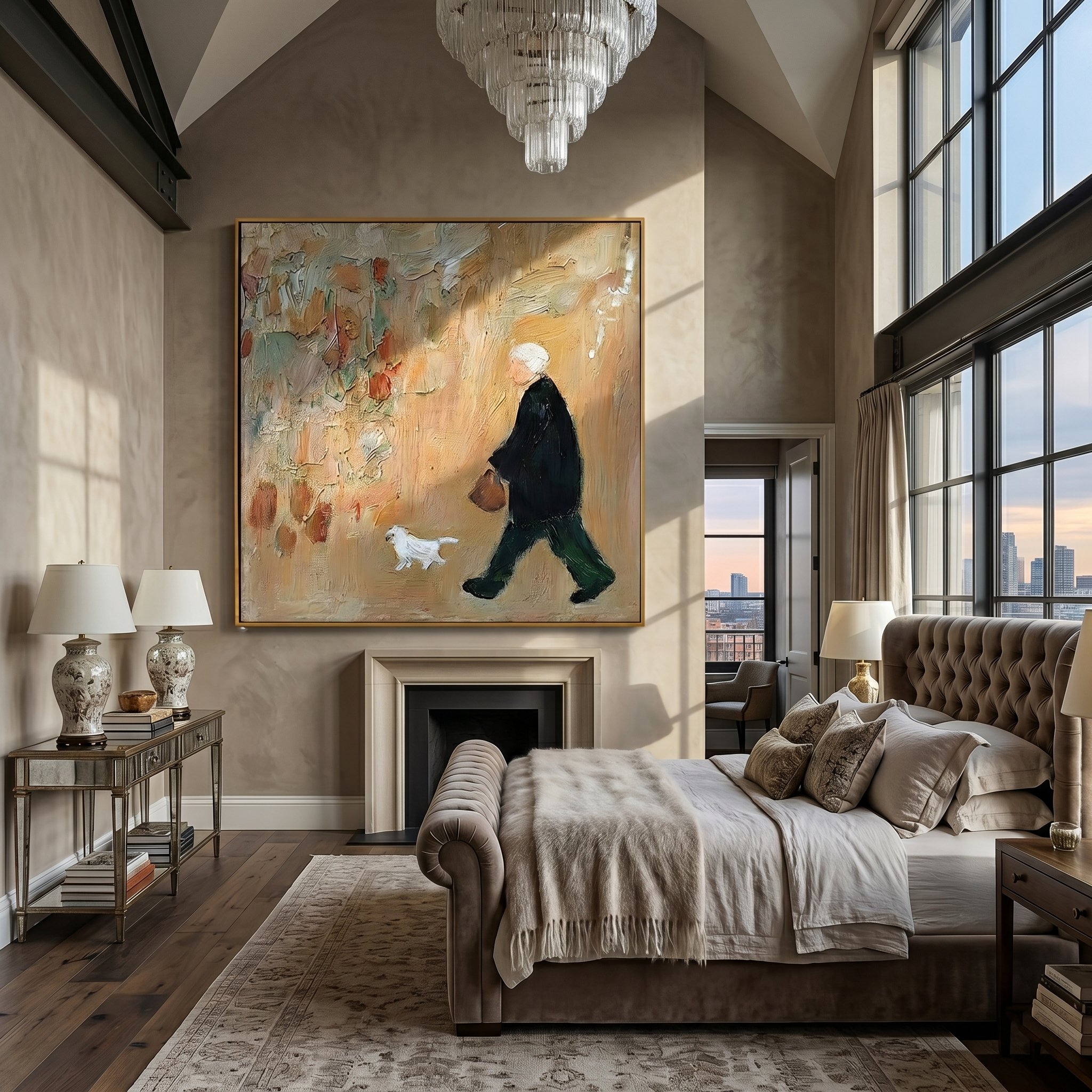 The Falling Leaves Companion painting in a room setting