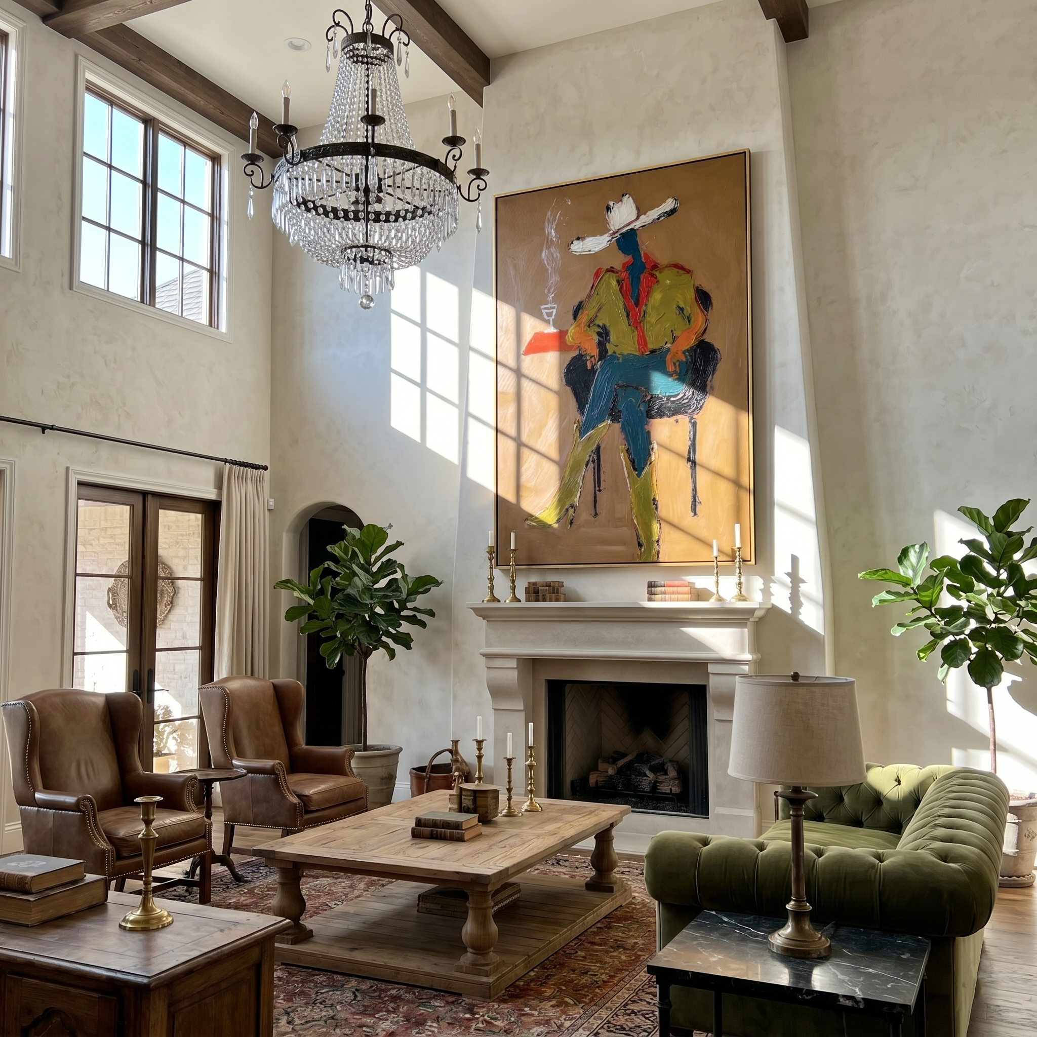 The Smoking Hour painting in a room setting