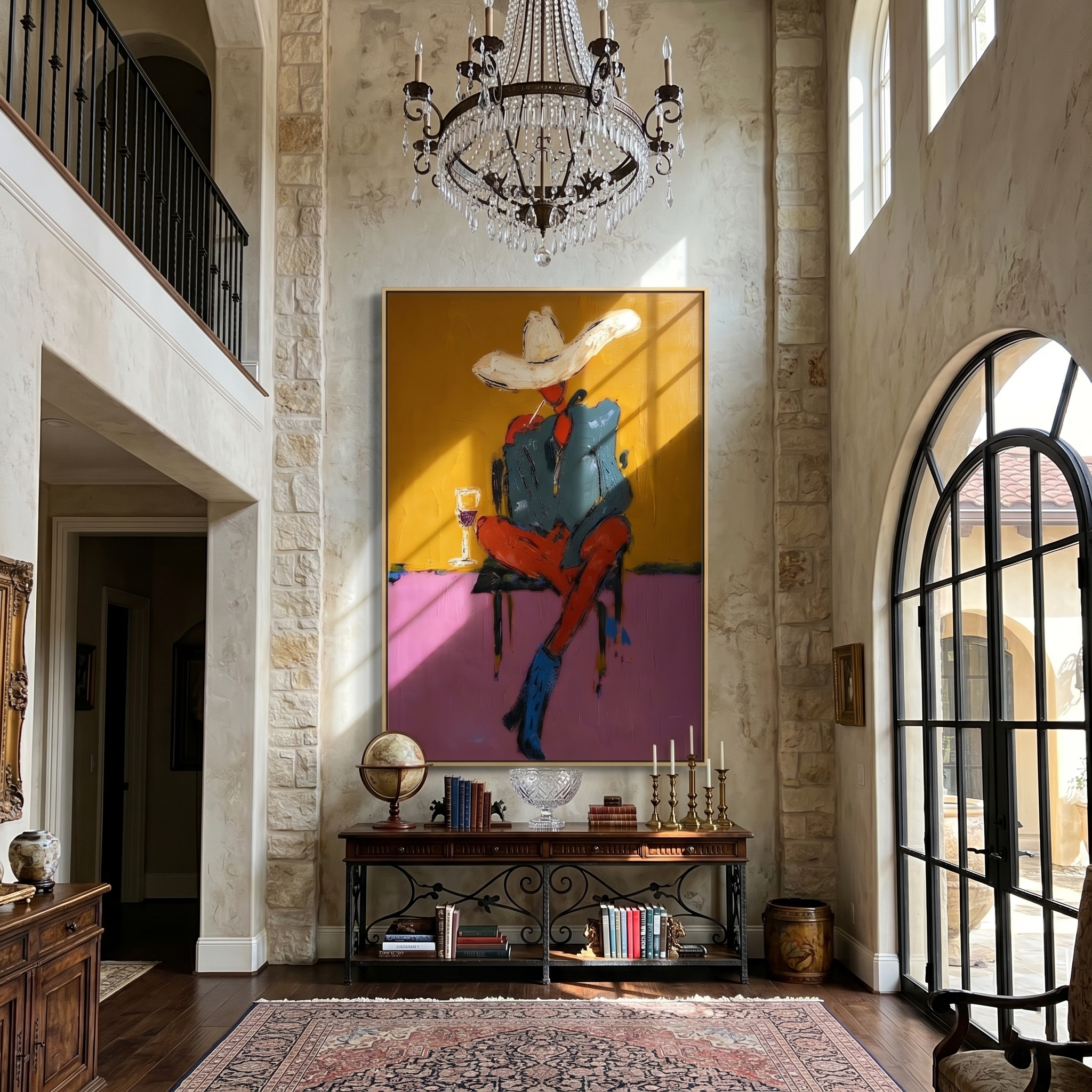 The Mustard Hour painting in a room setting