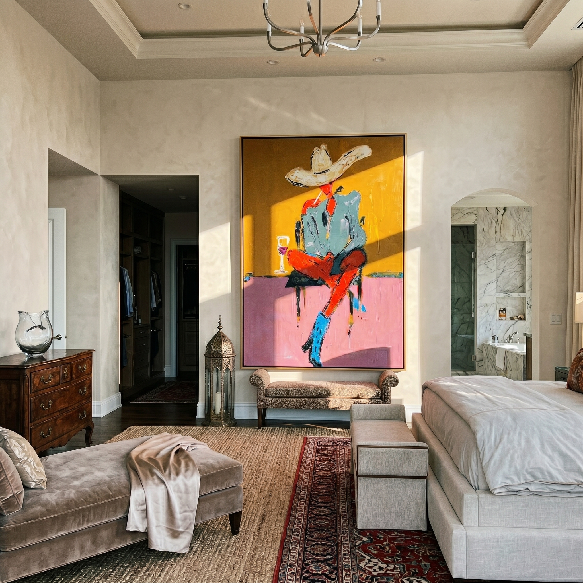 The Mustard Hour painting in a room setting