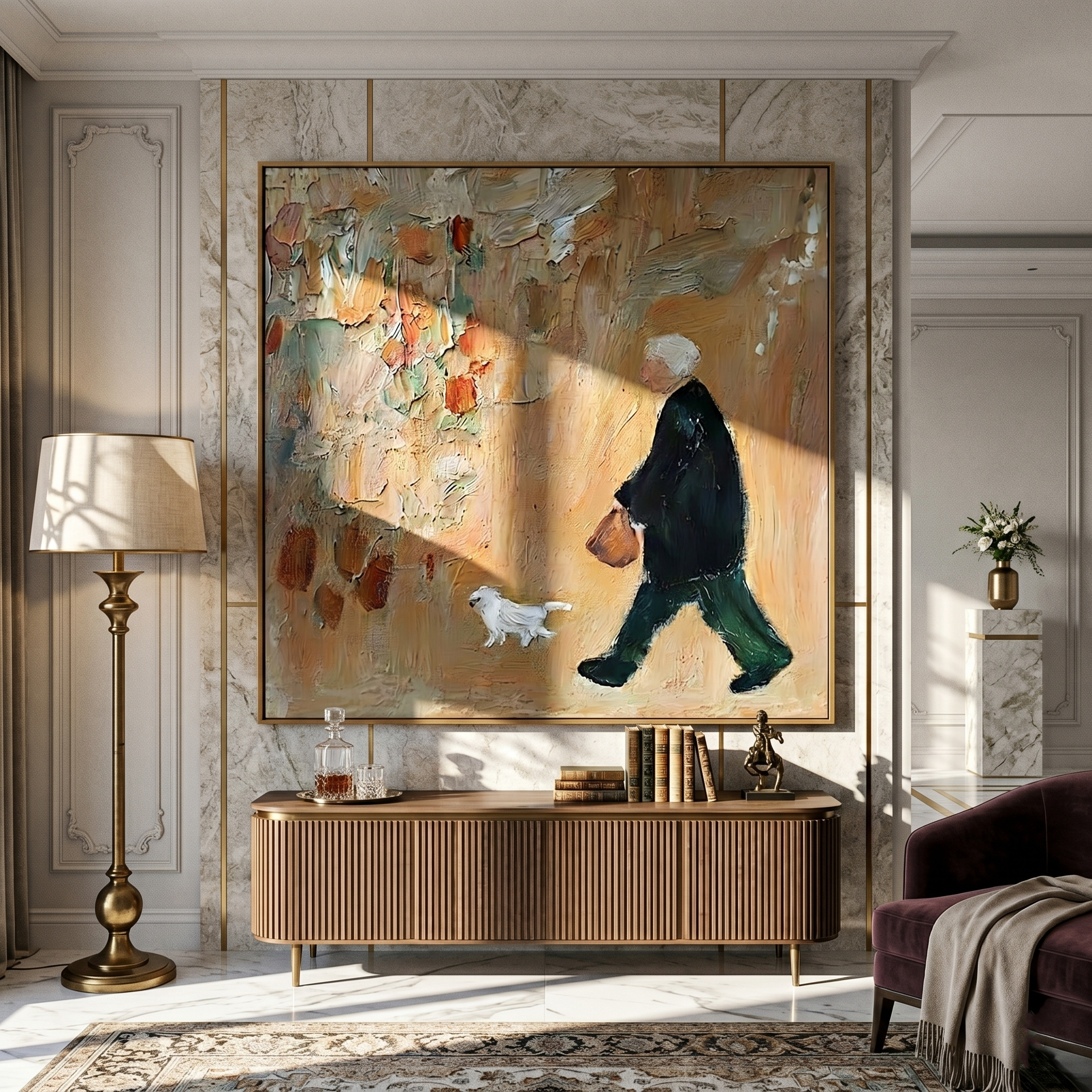 The Falling Leaves Companion painting in a room setting