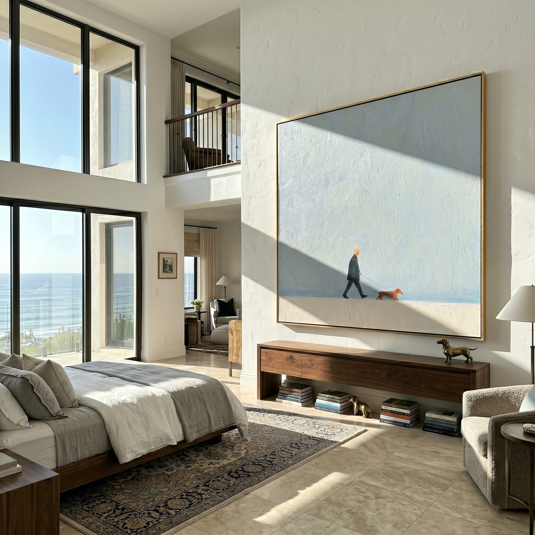 The Quiet Horizon Walk painting in a room setting