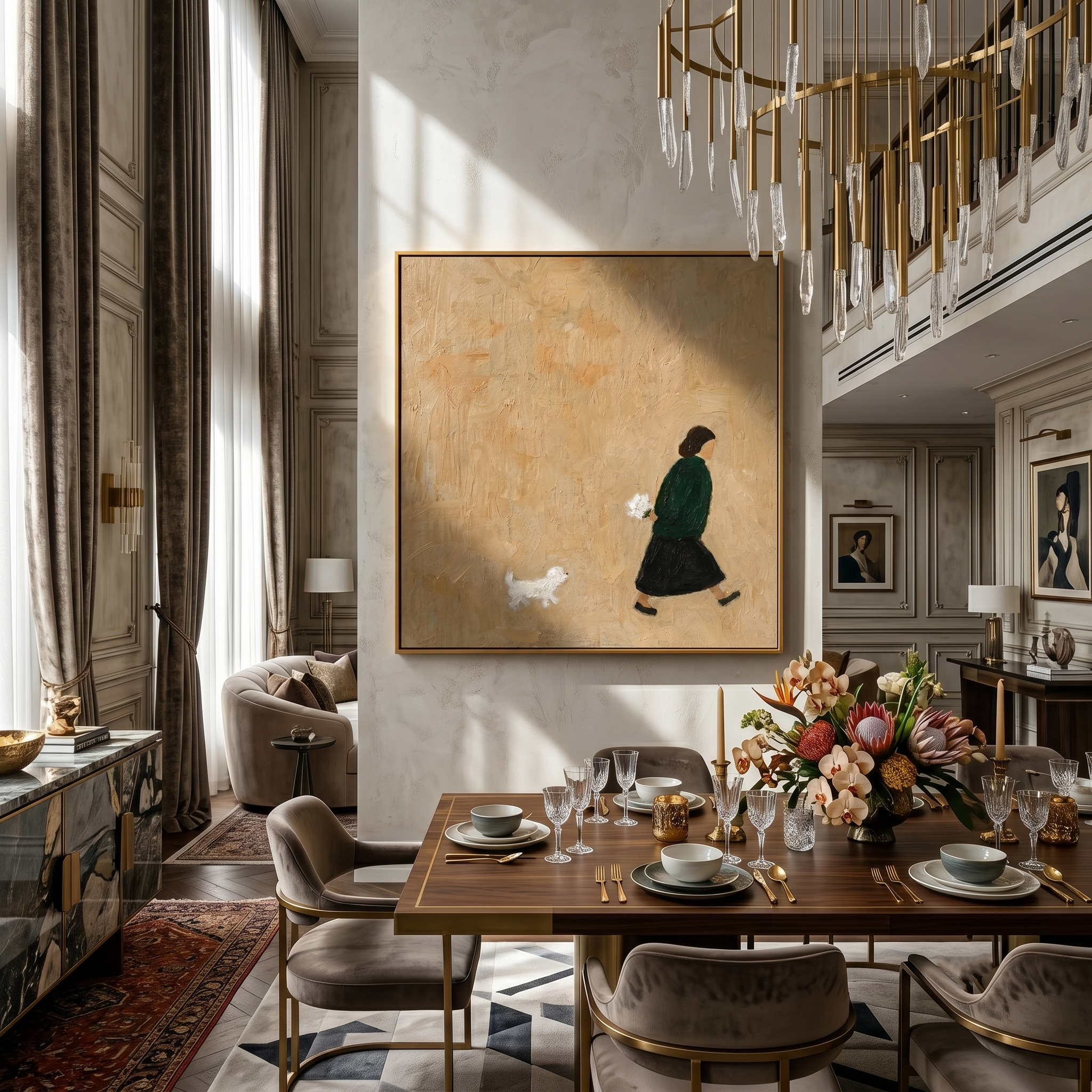 The Garden Errand painting in a room setting