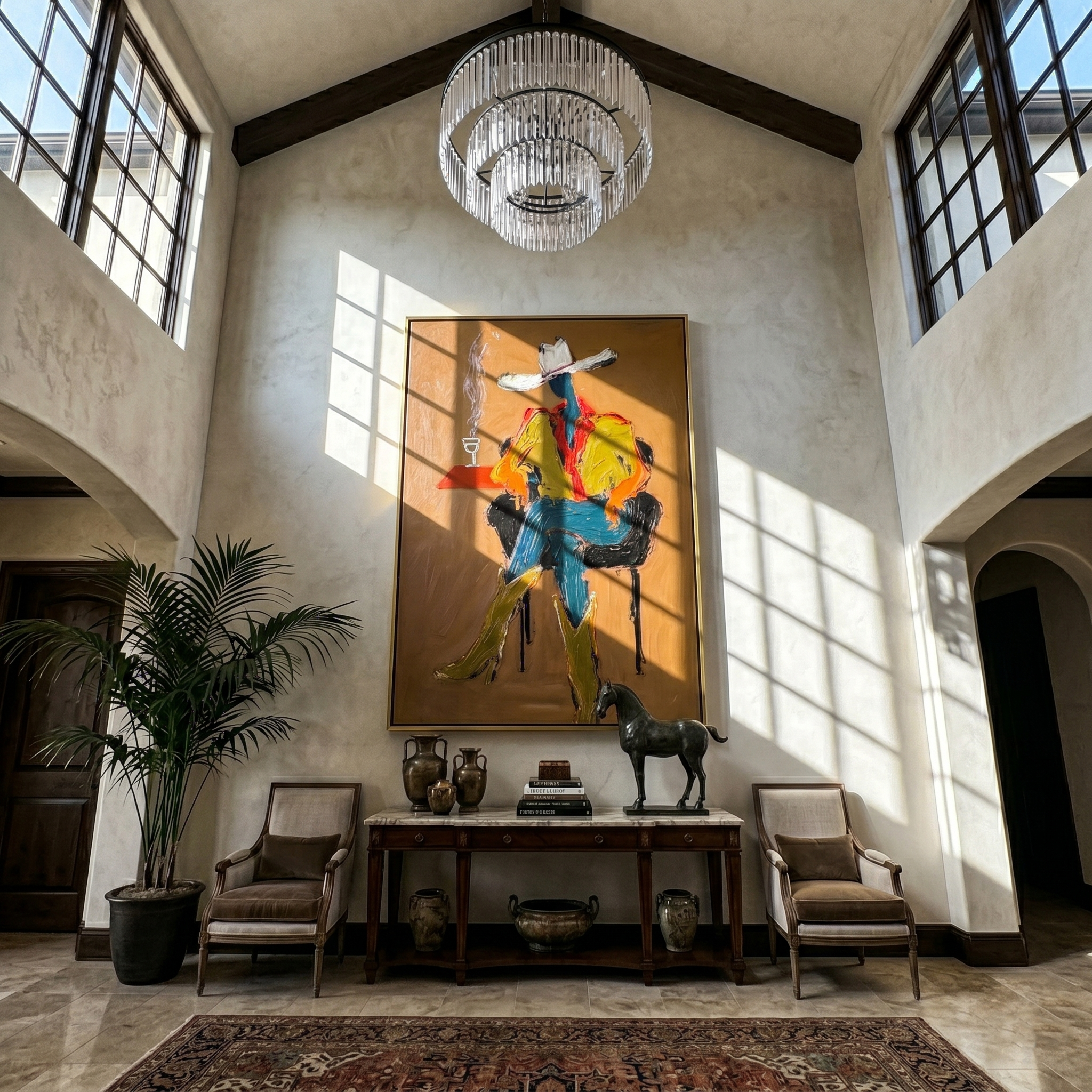 The Smoking Hour painting in a room setting