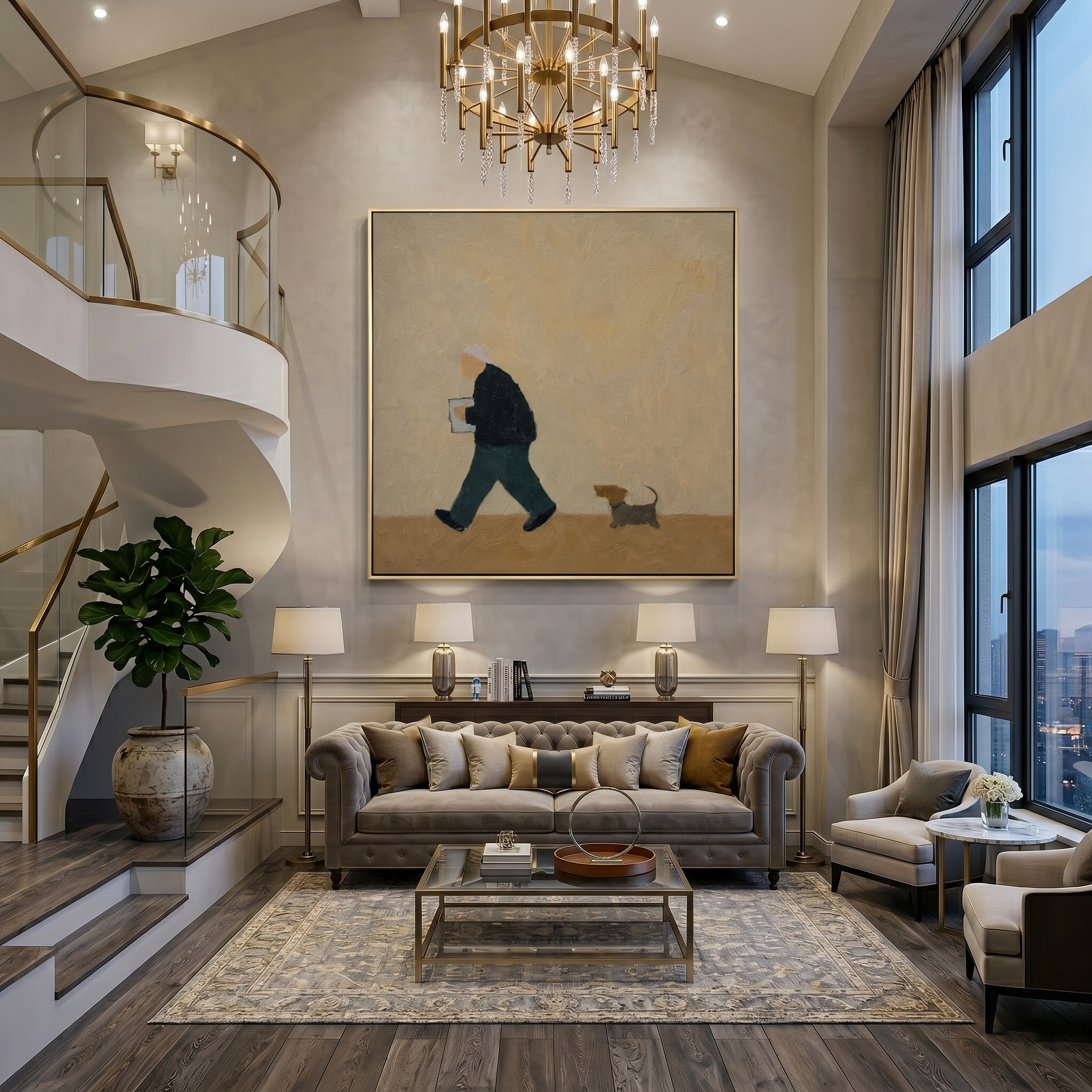 The Evening Reader painting in a room setting