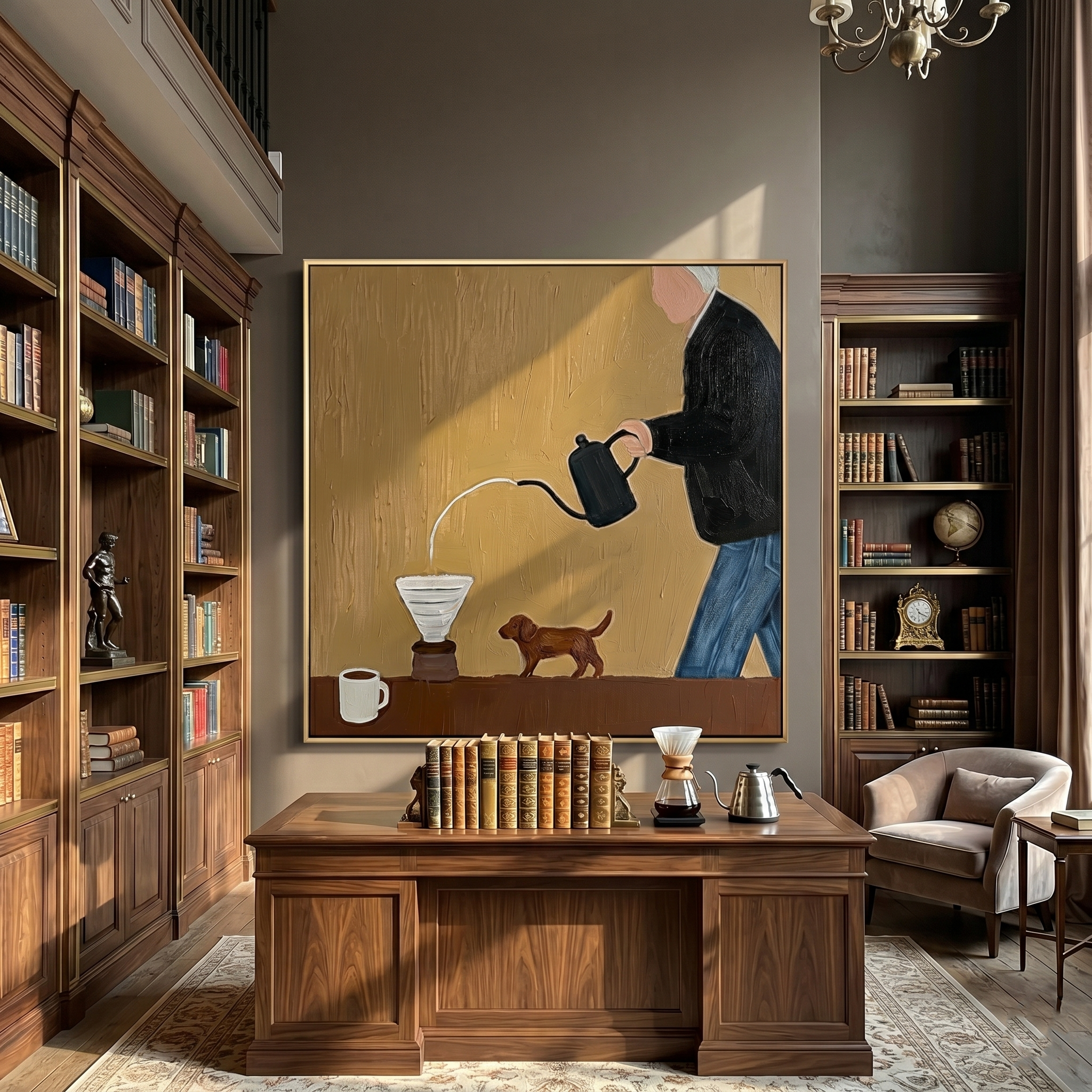 The Morning Pour painting in a room setting