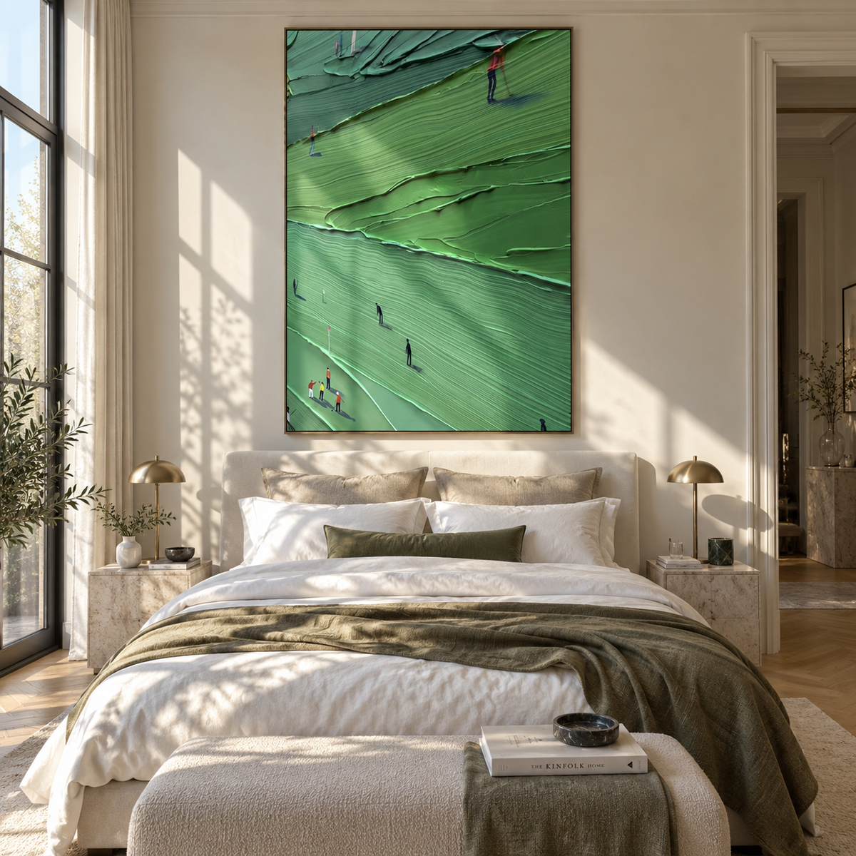 Golfers Across Emerald Ridges styled as a modern focal point