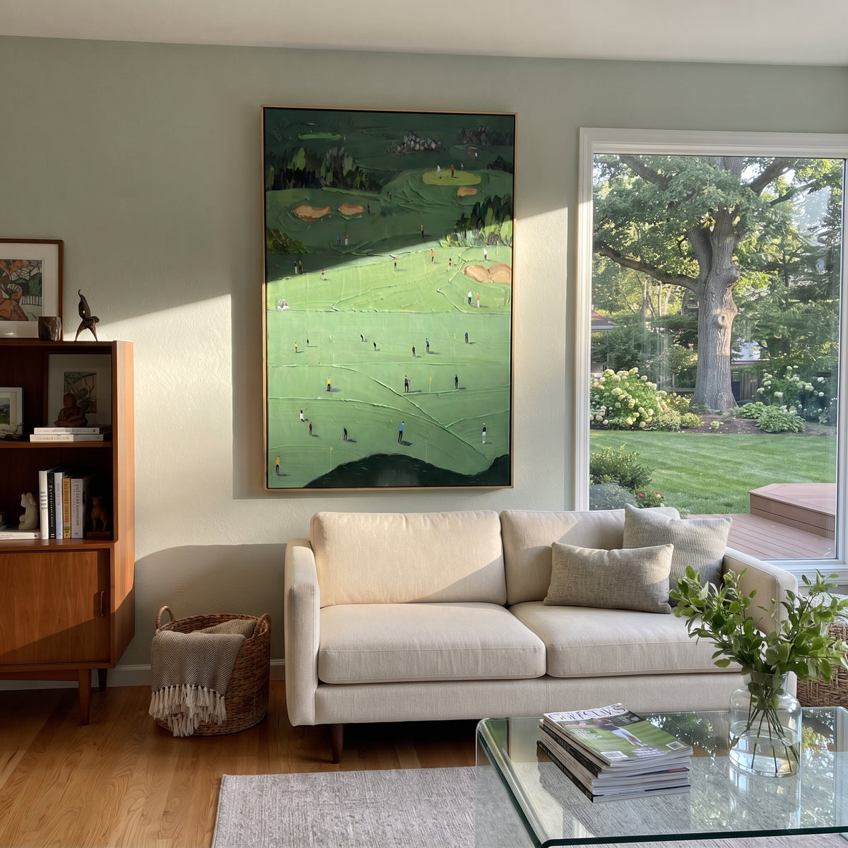 Players Across Emerald Course with natural materials and decor