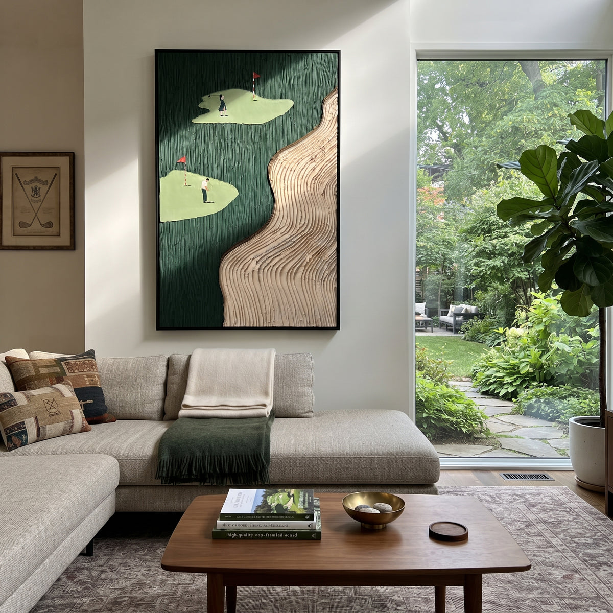 Twin Greens Ivory Current in an alternate room setting