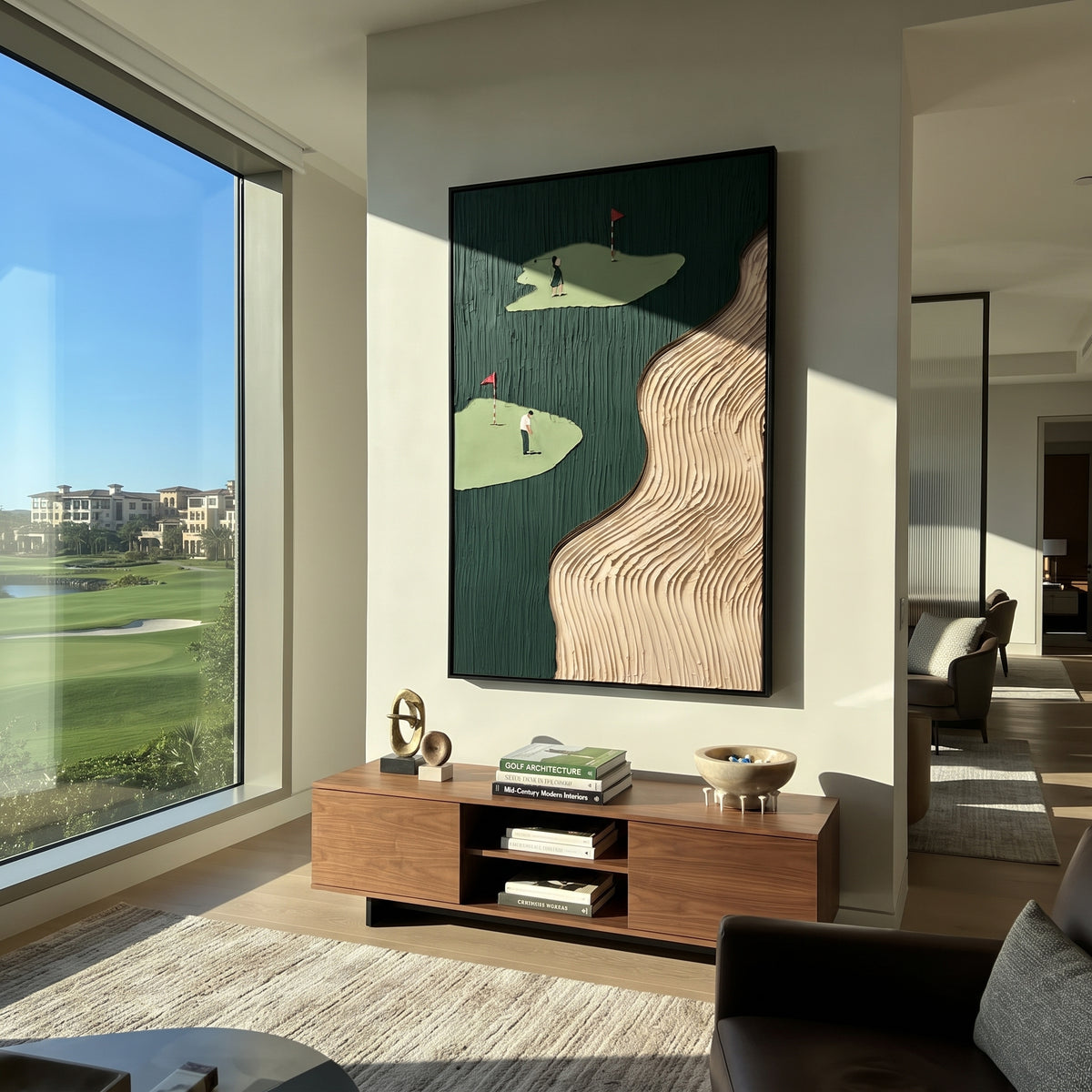 Twin Greens Ivory Current styled as a modern focal point