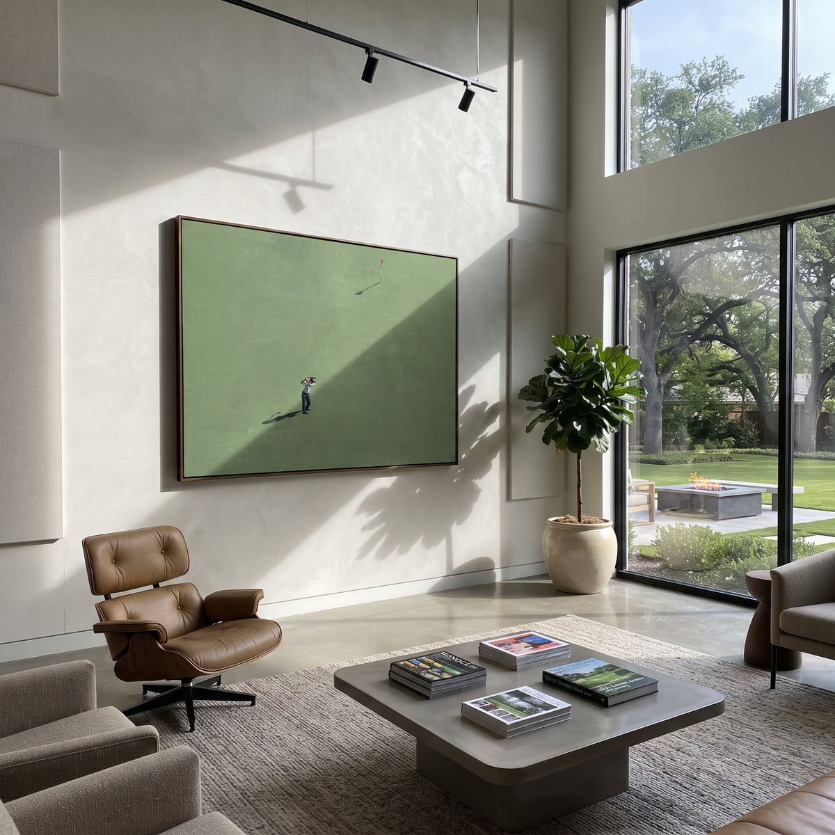 Lone Golfer Open Fairway styled as a modern focal point