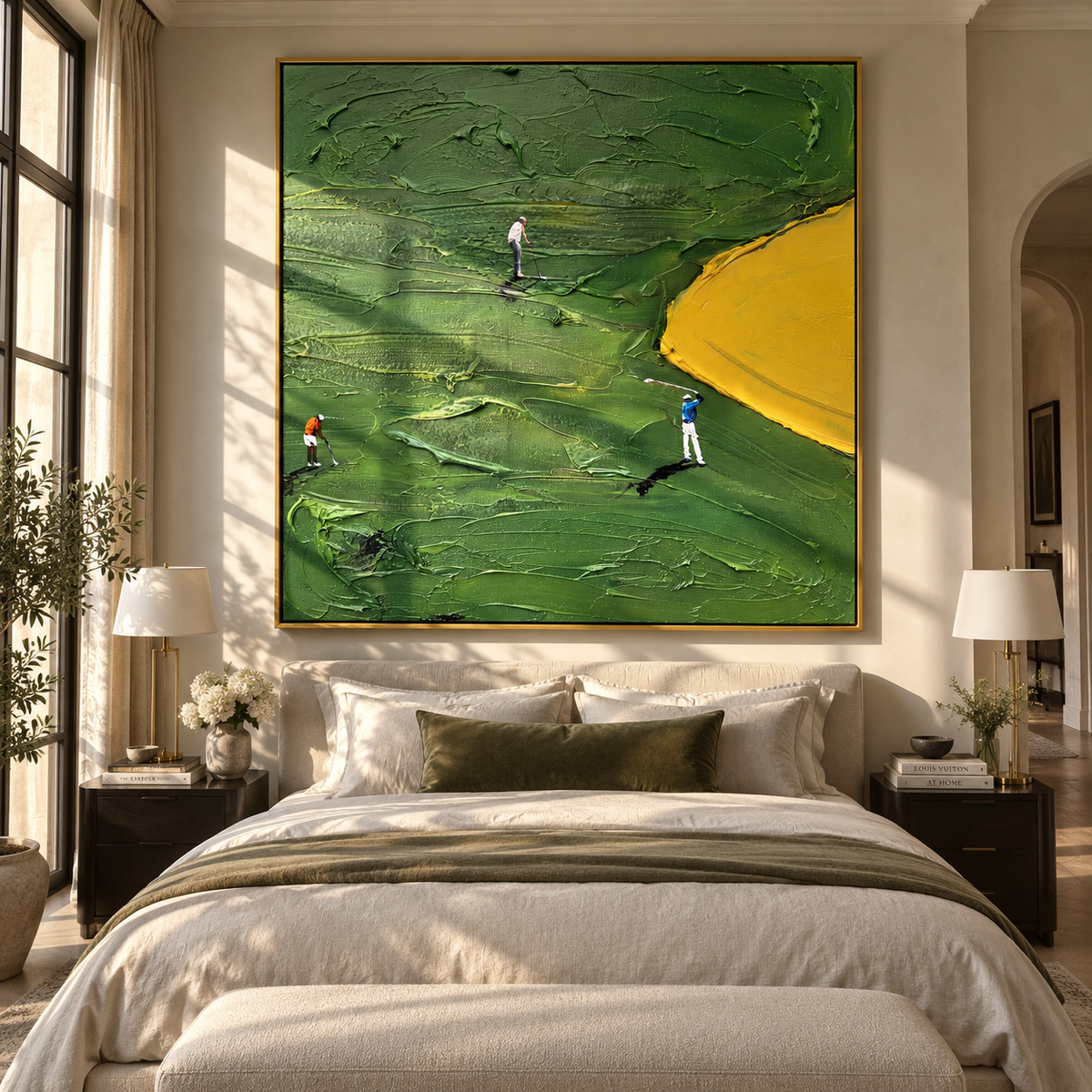 Yellow Green Quiet Round in an alternate room setting