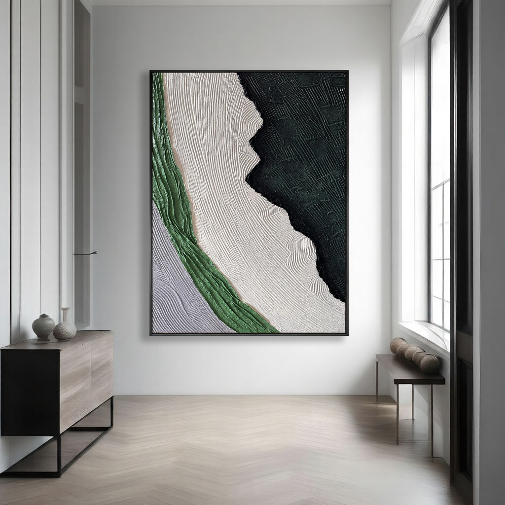 Forest Echoes – Wabi-Sabi Style Abstract Textured Painting | Modern Minimalist Entryway Art