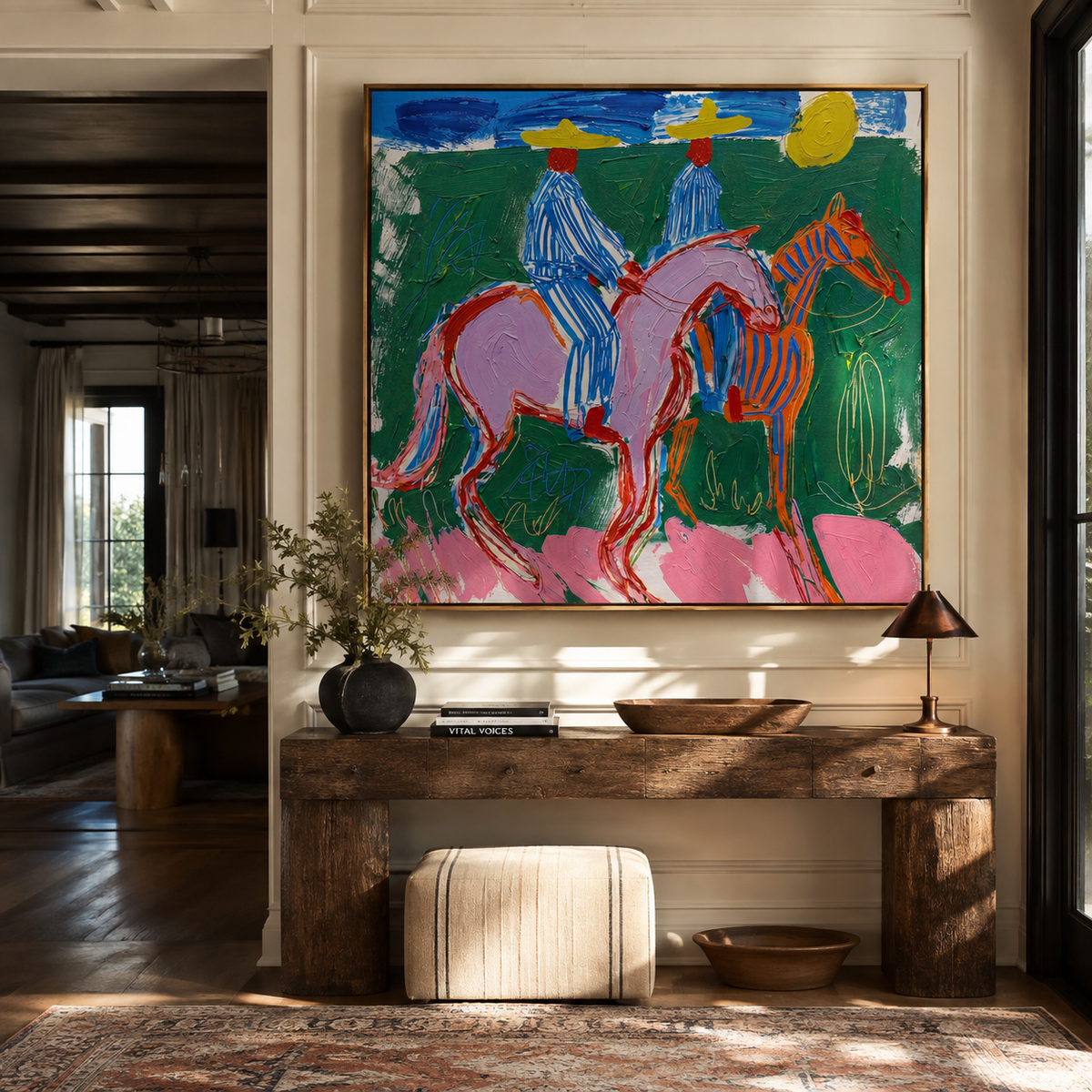 Chromatic Riders Returning styled in a quiet reading nook with neutral furnishings