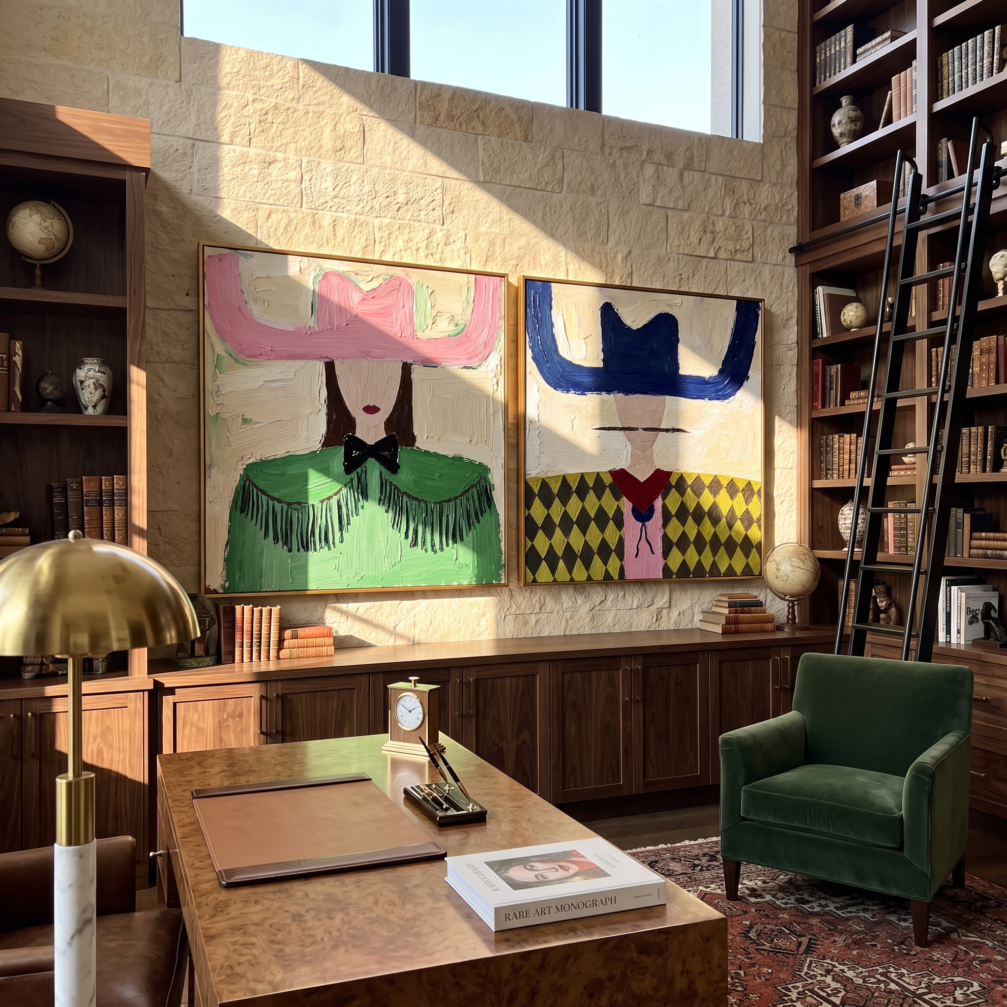 Mesa Wind – Americana Woman with Woven Accessory Painting | Boho Chic Square Living Room Art