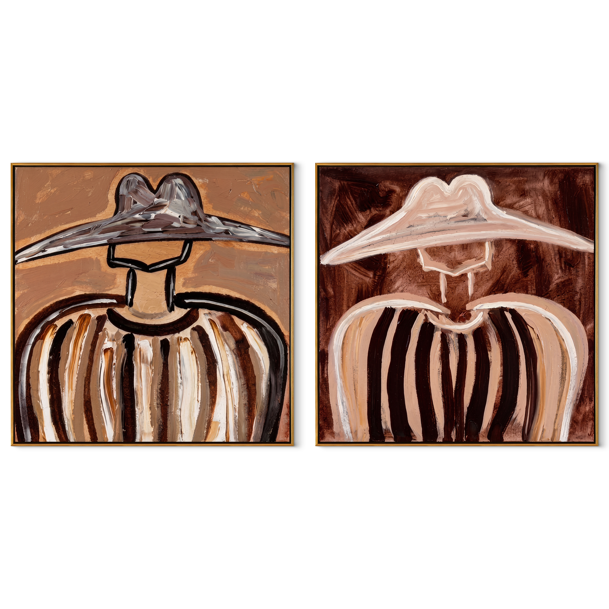 Close Brims Frame Daylight set of two square canvas artworks on white
