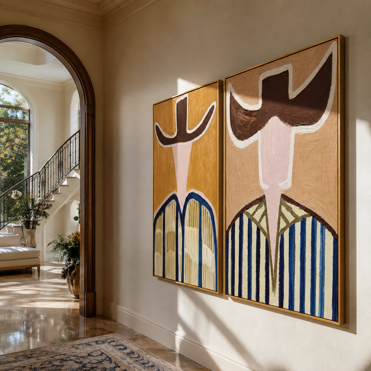 Great Brims Cast Shadows two-panel Western artwork with layered color