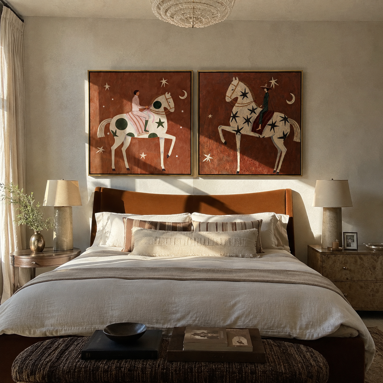 Star Riders Cross Rust two-panel Western artwork with layered color