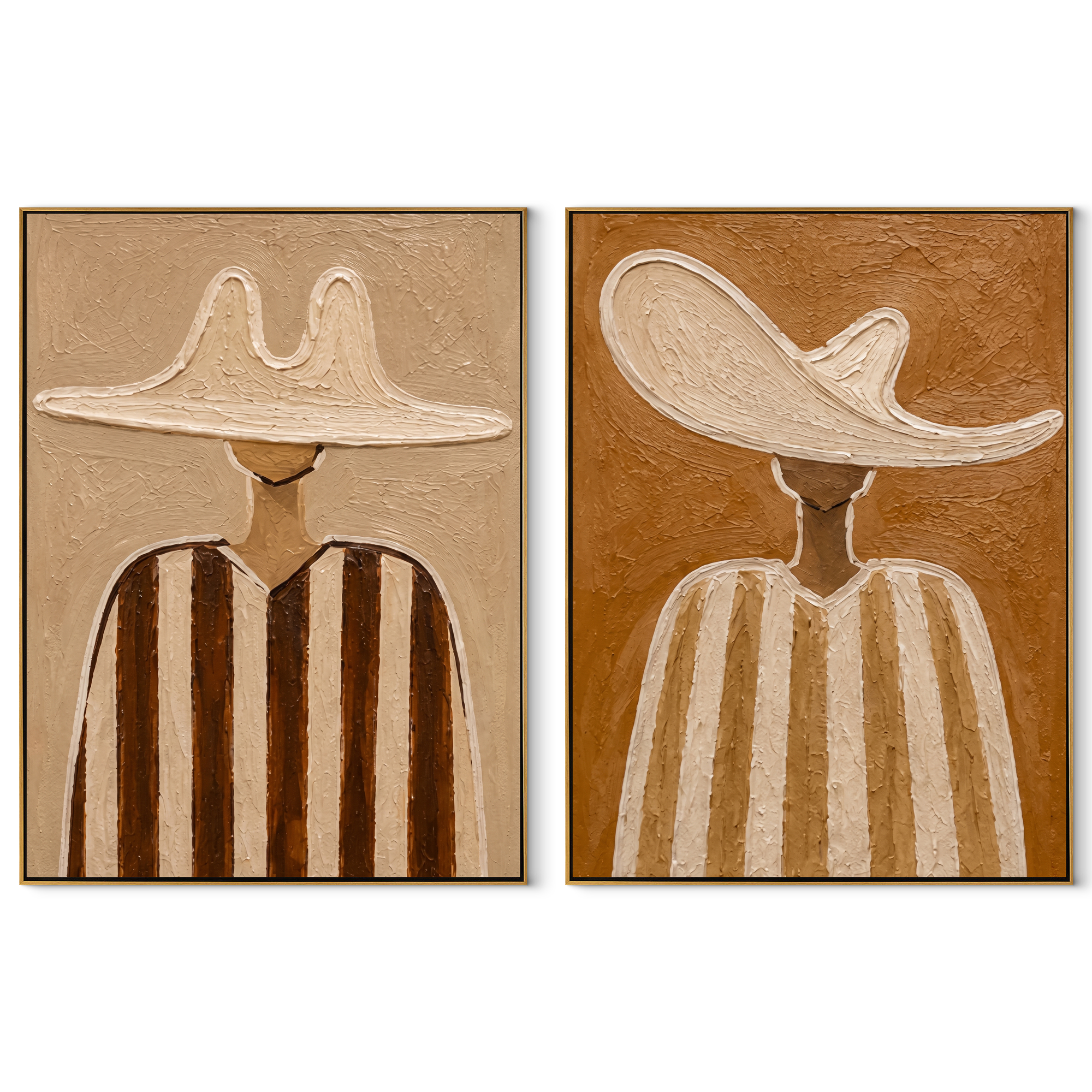 Earth Brims Stand Tall set of two vertical canvas artworks on white