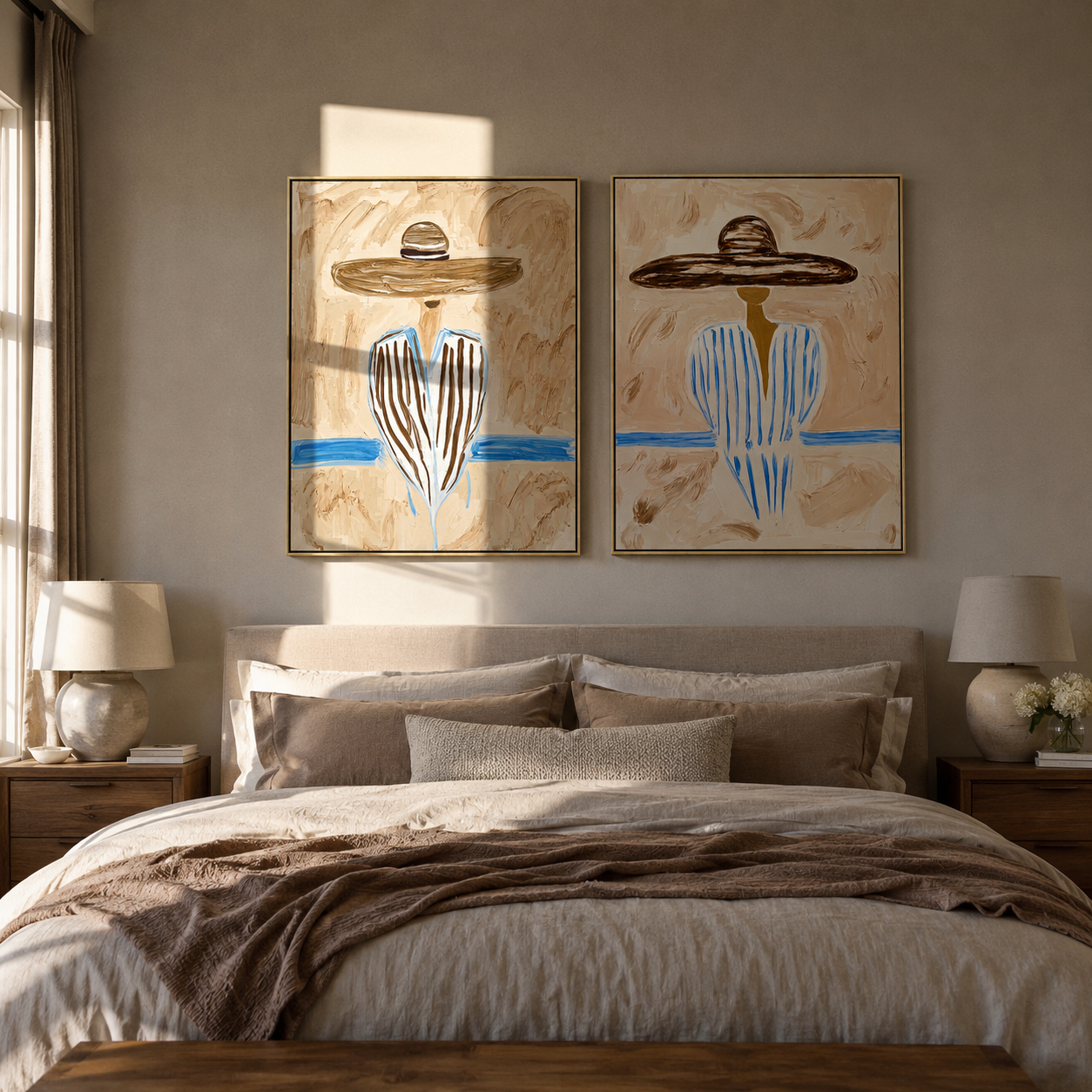 Blue Horizon Shades Brims two-panel Western artwork with layered color