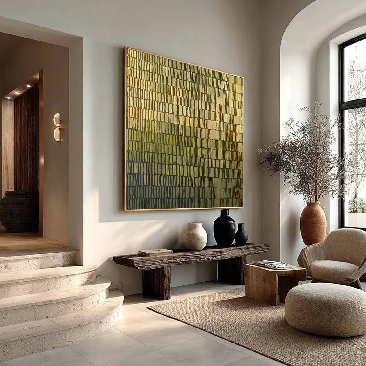Golden Rhythm – Metallic Gold & Bronze Relief Abstract Painting | Modern Abstract Living Room & Office Art