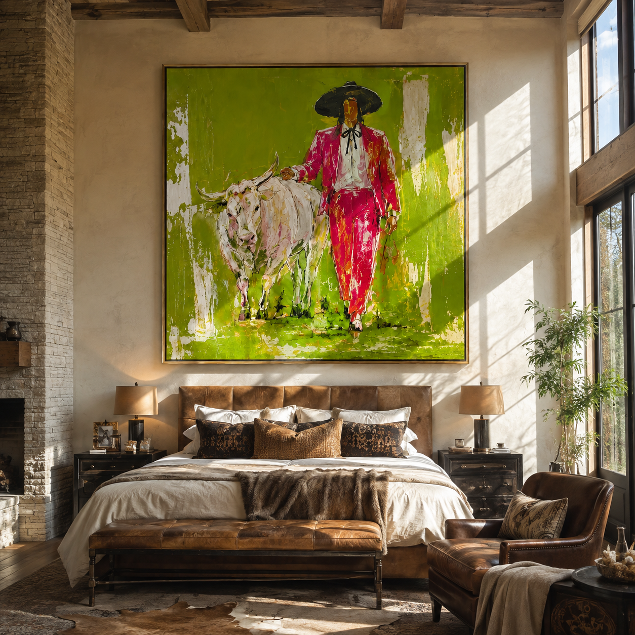 Scarlet Walk Crosses Green styled with warm modern furnishings