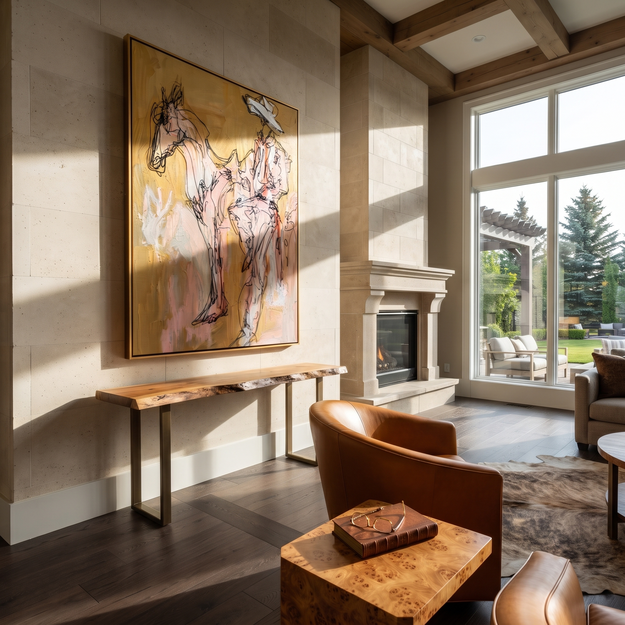 Still Hands Ride Ochre displayed in a layered residential setting