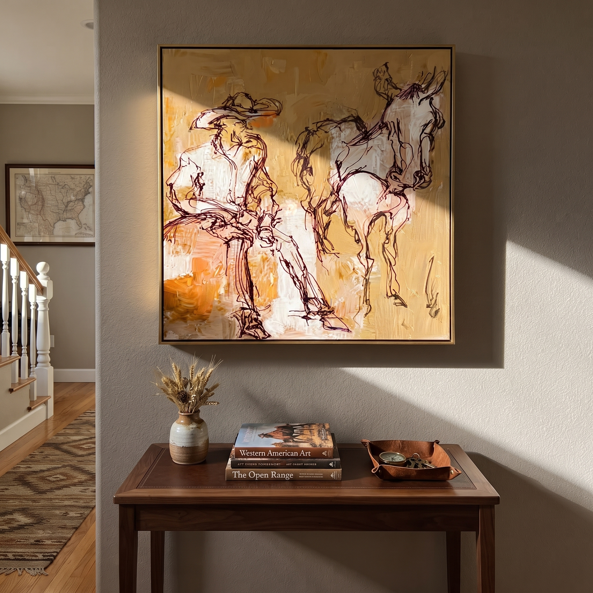 Pale Reins Pause Together presented as a colorful interior focal point