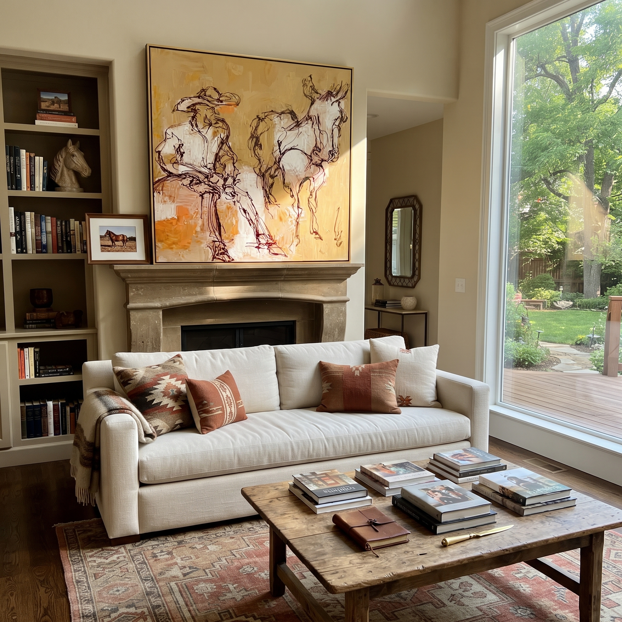 Pale Reins Pause Together styled with wood, linen, and modern decor
