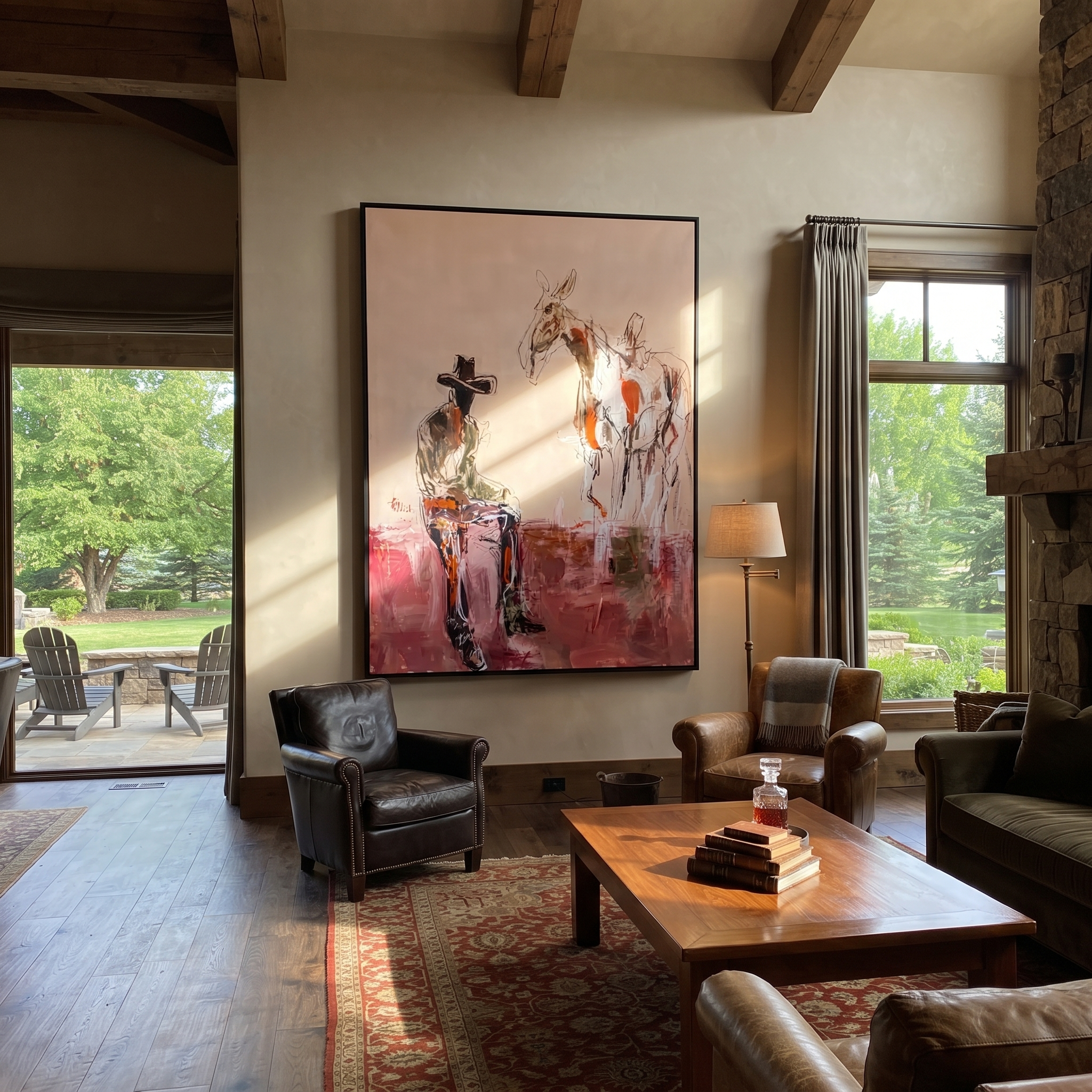 Blush Ground Holds Waiting displayed in a collected contemporary interior