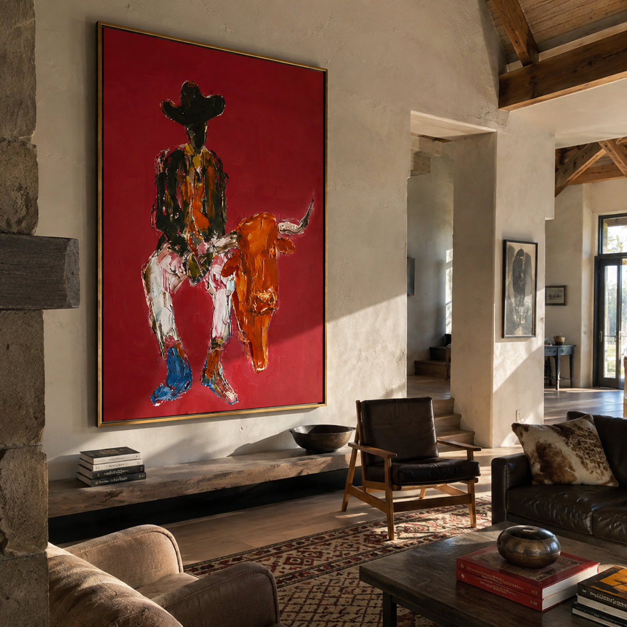 Rust Horns Lower Slowly presented as a colorful interior focal point