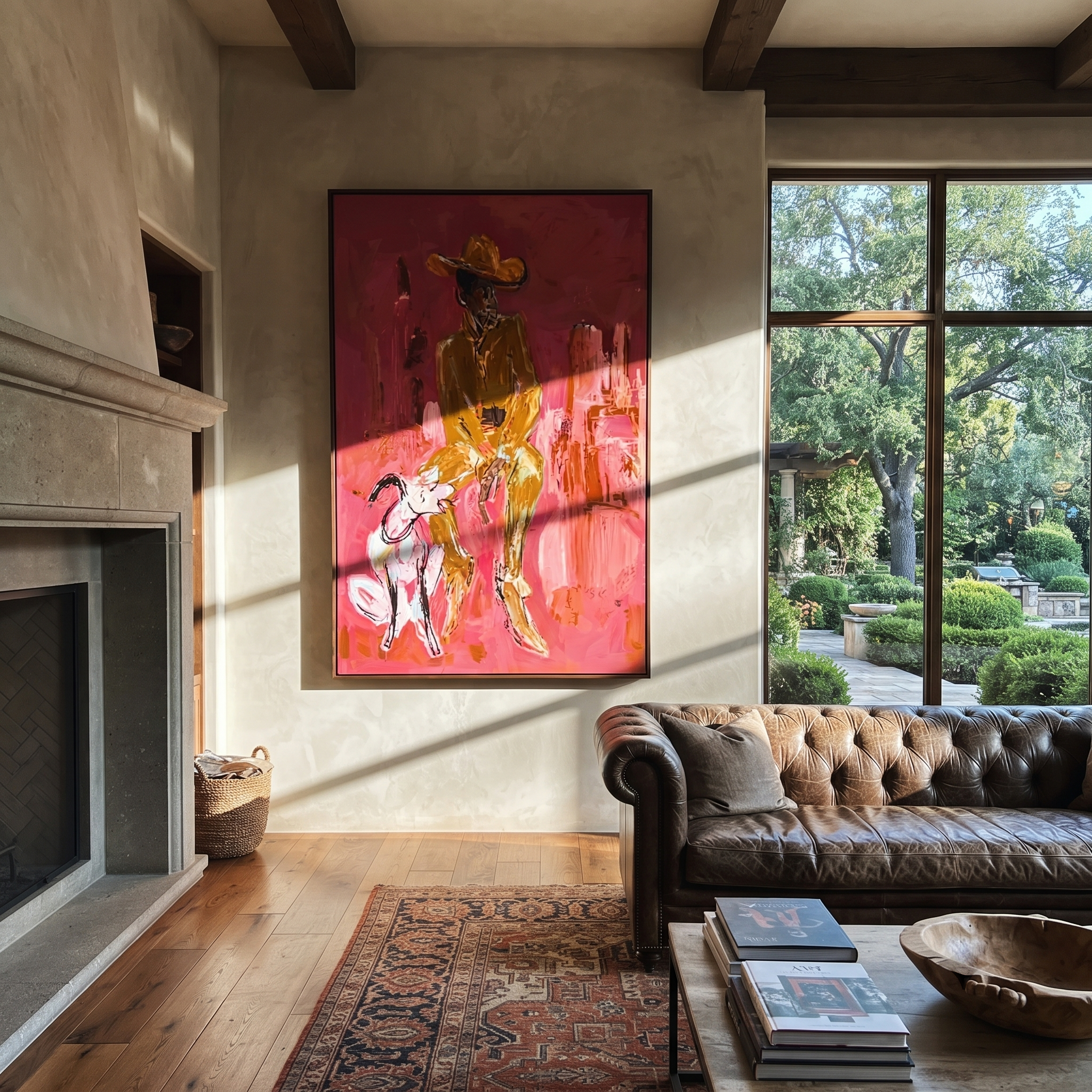 White Dog Waits Below styled with warm modern furnishings