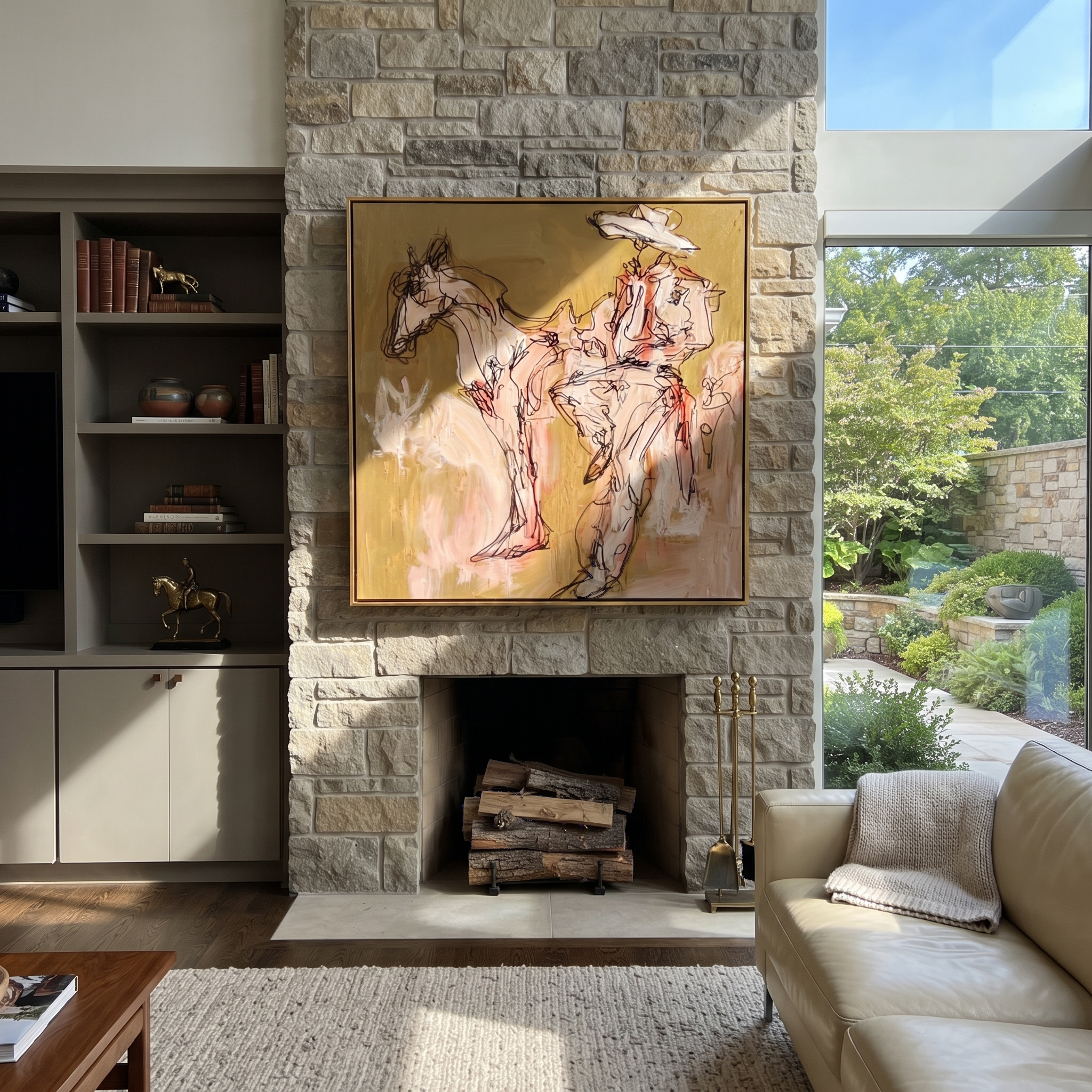 Pale Rider Waits Ochre displayed in a collected contemporary interior