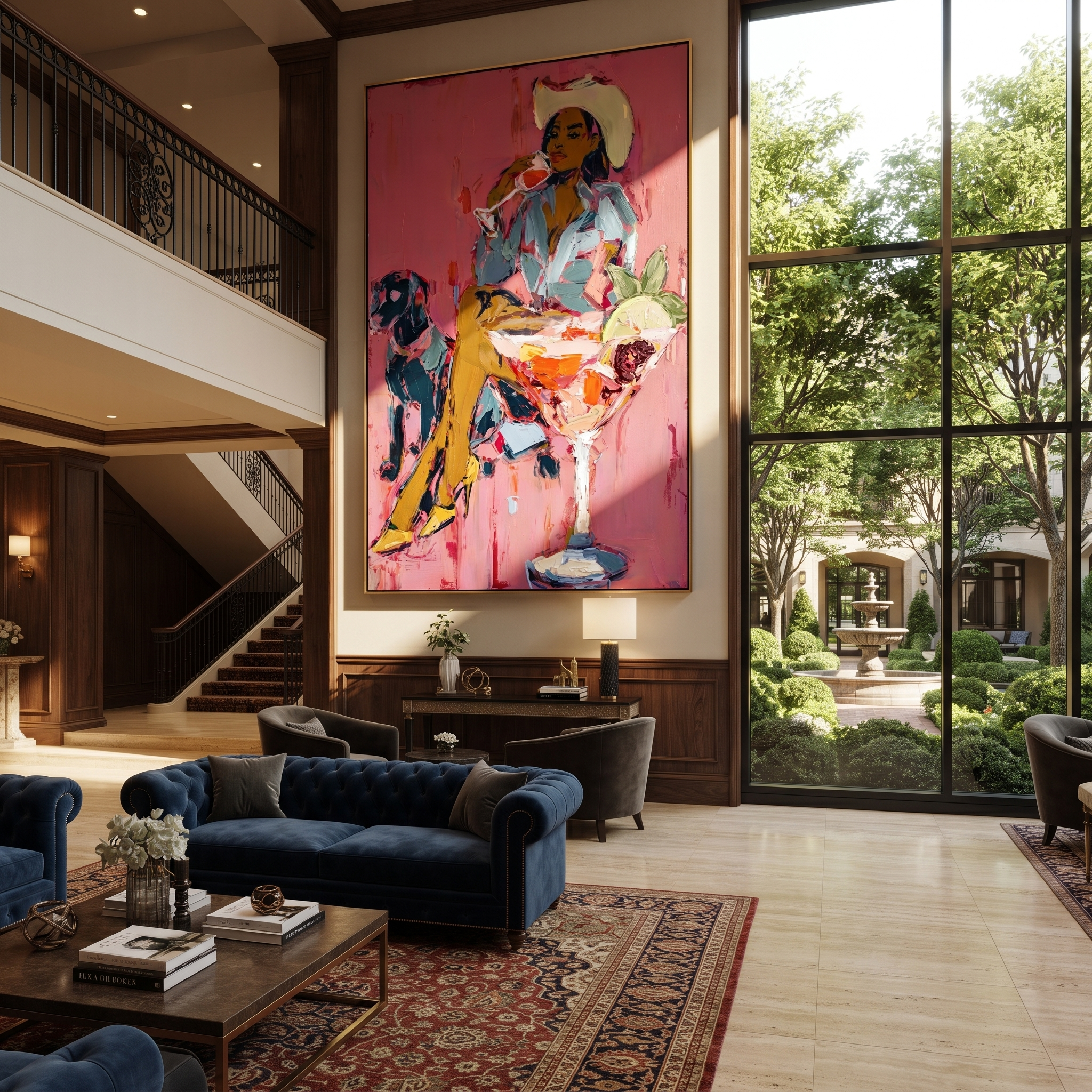 Pink Cocktails Guard Company styled with warm modern furnishings